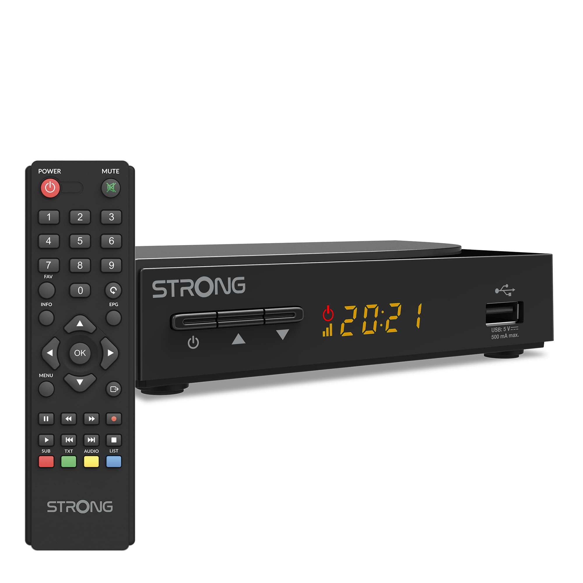 Strong - Digitaler HD-Kabelreceiver SRT 3030 - TV Receiver für Kabelfernsehen - Dolby Audio - DVB-C mit HDMI-, Scart- und USB-Anschluss - Energiesparfunktion - Benutzerfreundliches Menü - schwarz