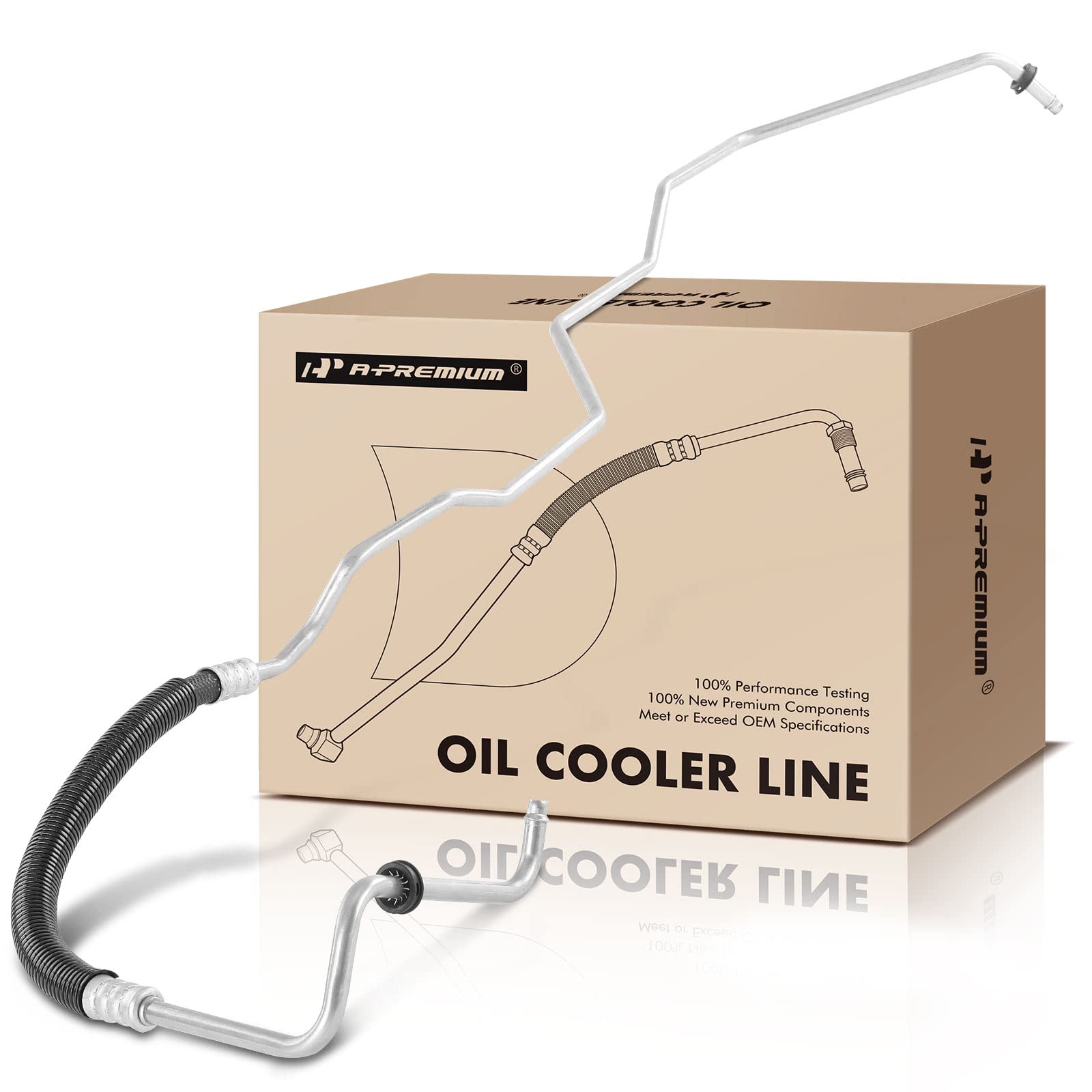 A-Premium Automatic Transmission Oil Cooler Line Hose Assembly Compatible with Chevy Tahoe, K1500, K1500 Suburban, K2500, K2500 Suburban & GMC Yukon, C1500, C1500 Suburban, C2500, C2500 Suburban, 5.7L