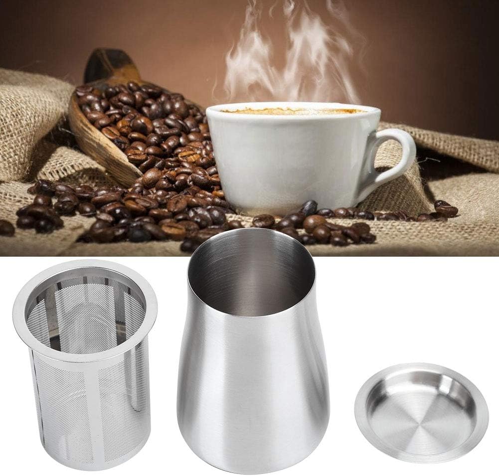 304 Stainless Steel Dredge Coffee Powder Sifter Sieve Filter Container Coffee Making Accessory(Silver)
