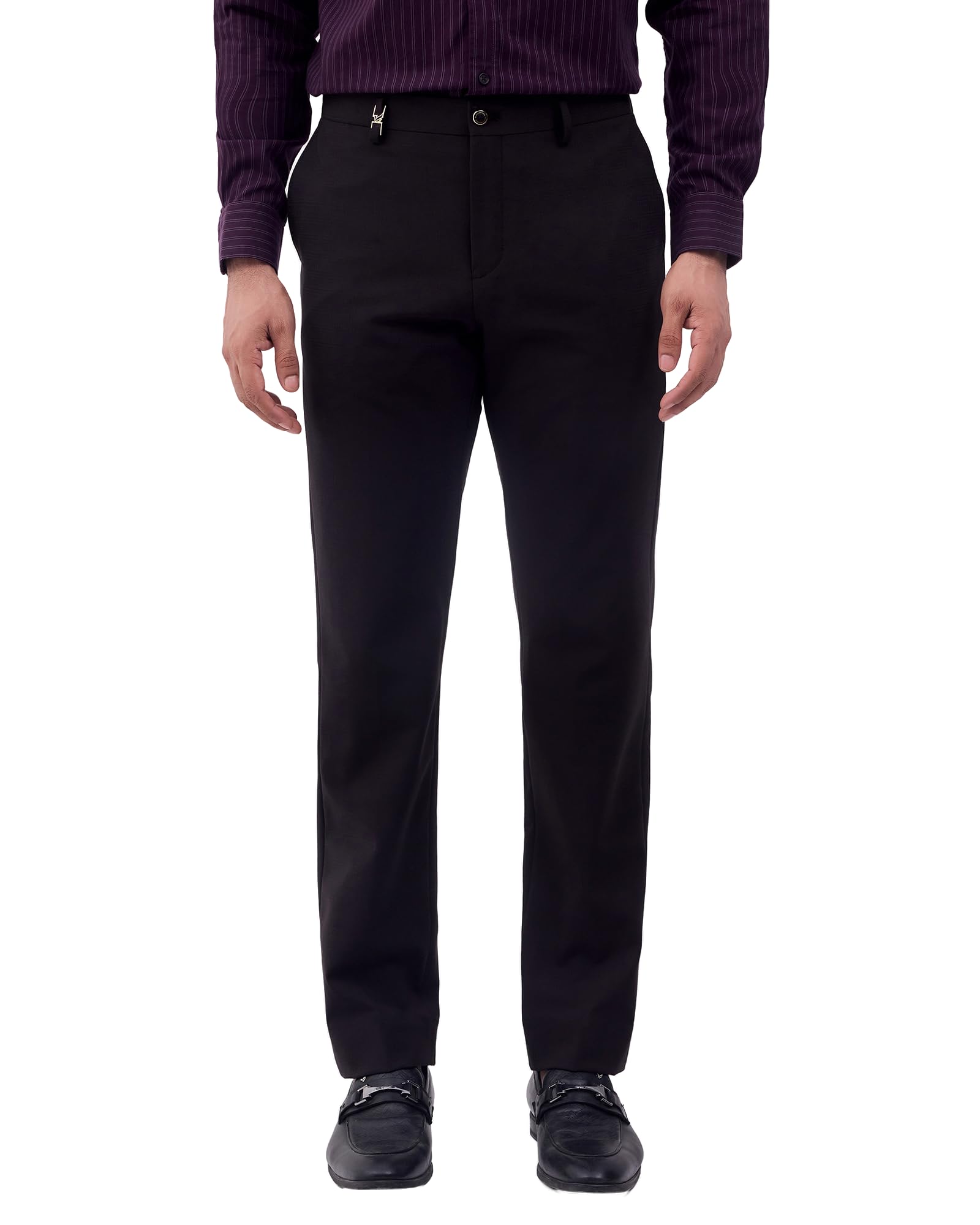 blackberrys Men Checkered Slim Comfort Formal Trouser |Stretchable-picture-50