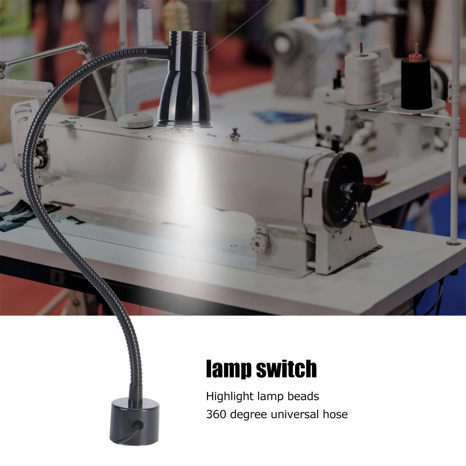 Acouto Lampe de Machine-Outil, 7W LED Lampe de Travail Magnétique pour Machine à Coudre Col de Cygne Flexible pour Machines-Outils Tour Fraisage Perceuse Éclairage Industriel(EU Plug)
