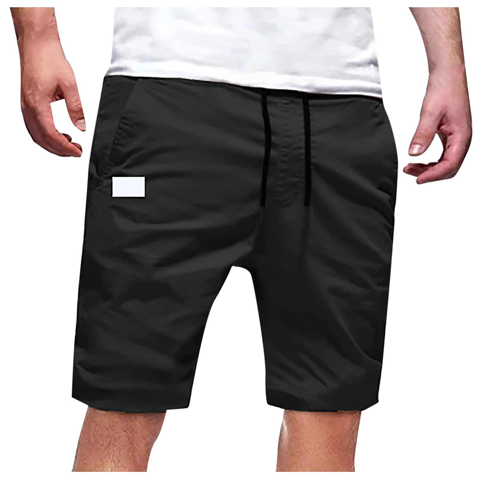 Mens Casual Shorts Drawstring Summer Beach Stretch Twill Chino Golf Shorts Breathable Outdoor Hiking Joggers Short