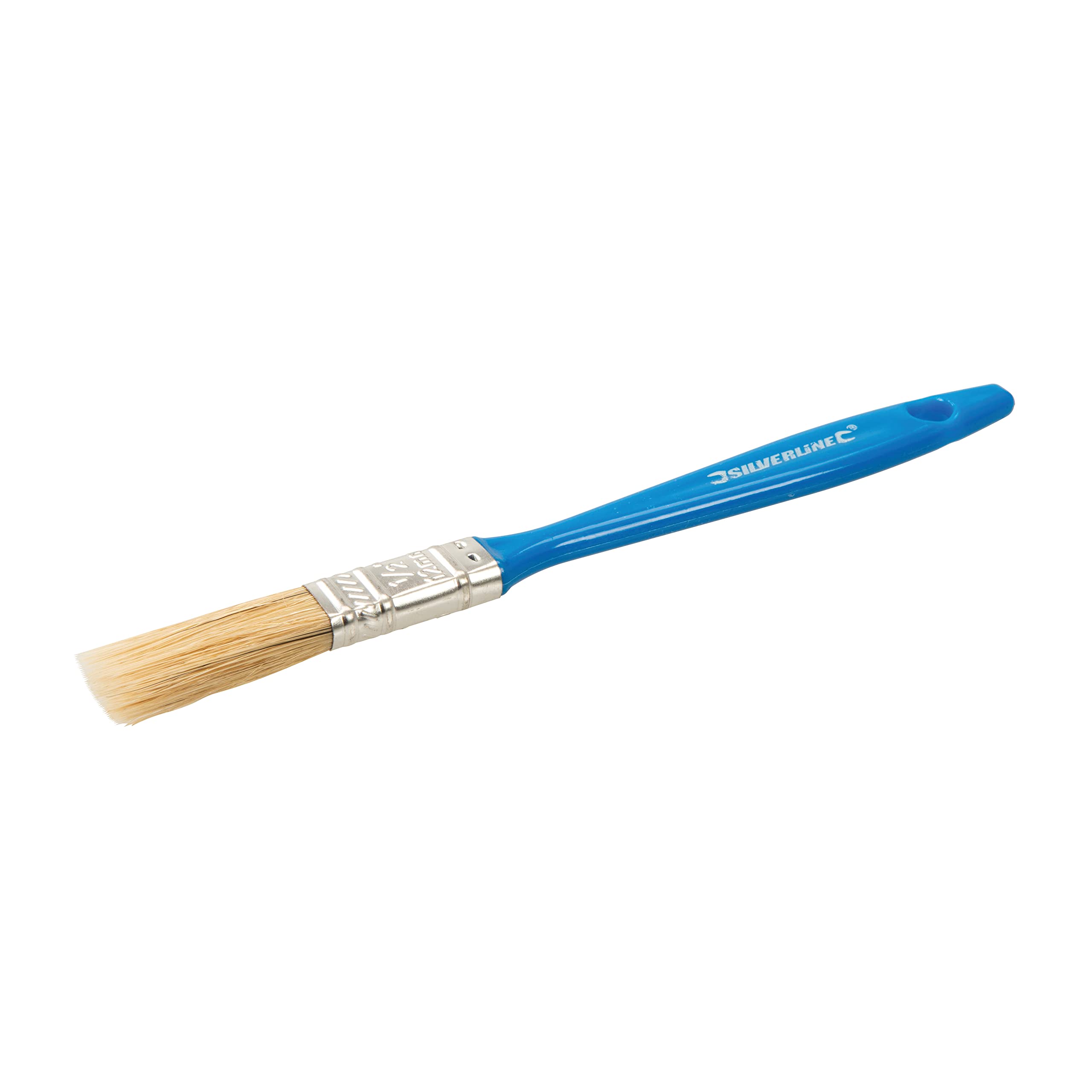 Silverline Bristle - Natural / Ferrule - Silver / Handle - Blue Pantone 300C Disposable Paint Brush 12Mm / 1/2" (337208)