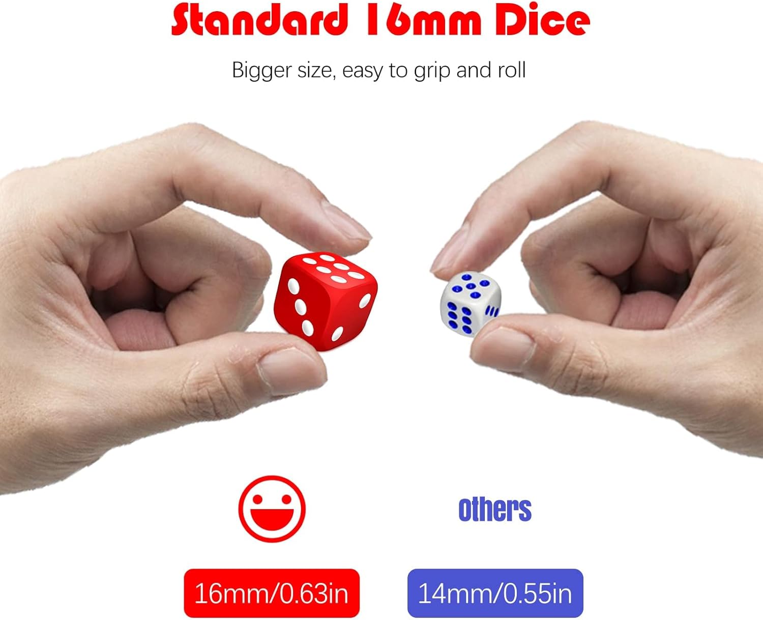 6 Sided Dice Set 10 Colors 16mm Acrylic Game Dice for DND, MTG, RPG, Tenzi, Yahtze, Bunco, Table Borad Games, Math Teaching (100 Pieces 10 Colors)