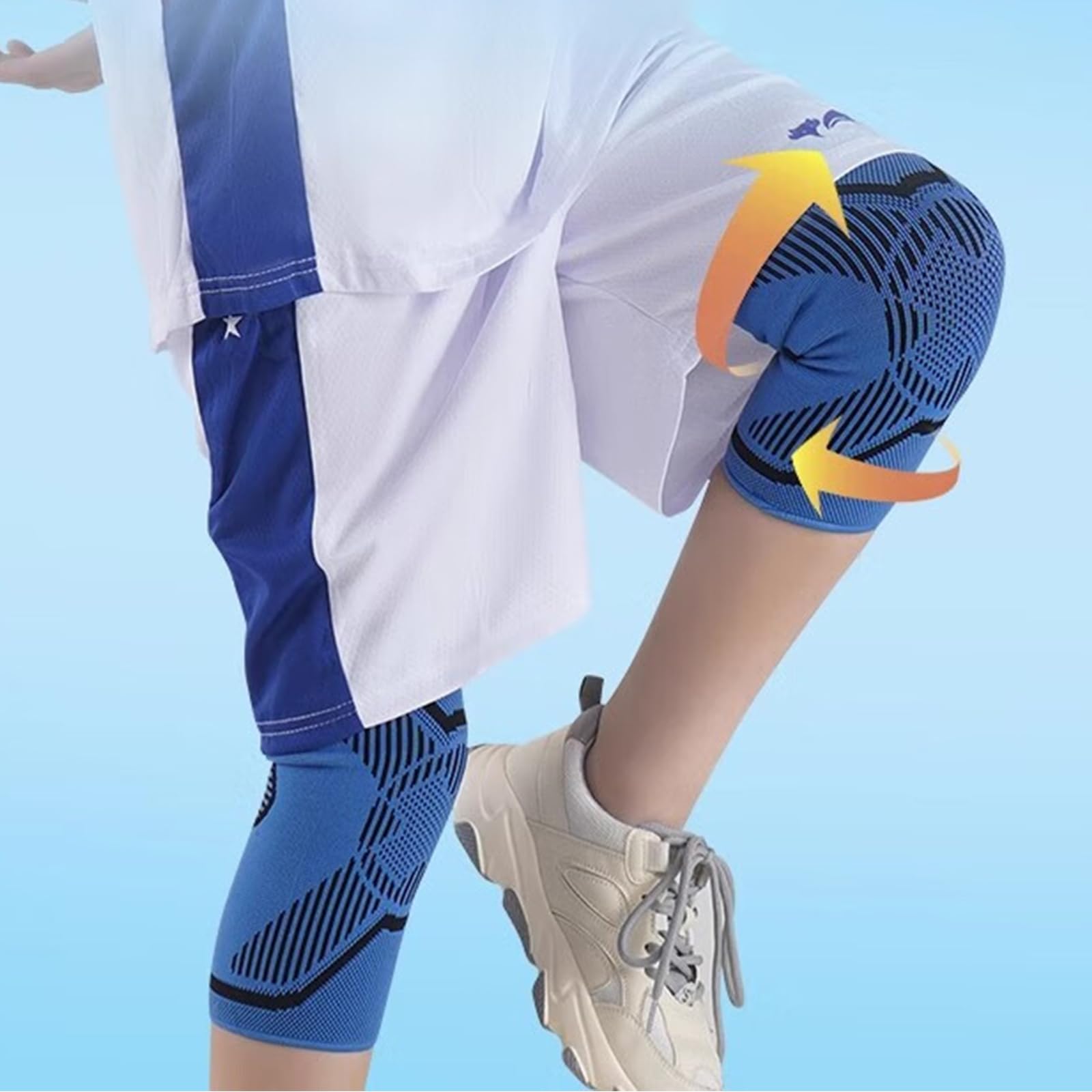 YJZQ Genouillères pour Garçon Genouillères Tissu Respirant Protège-genou Antichoc pour basket-ball Scooter Vélo Protège Genoux Sport Cyclisme pour Enfant M-5-12 Ans