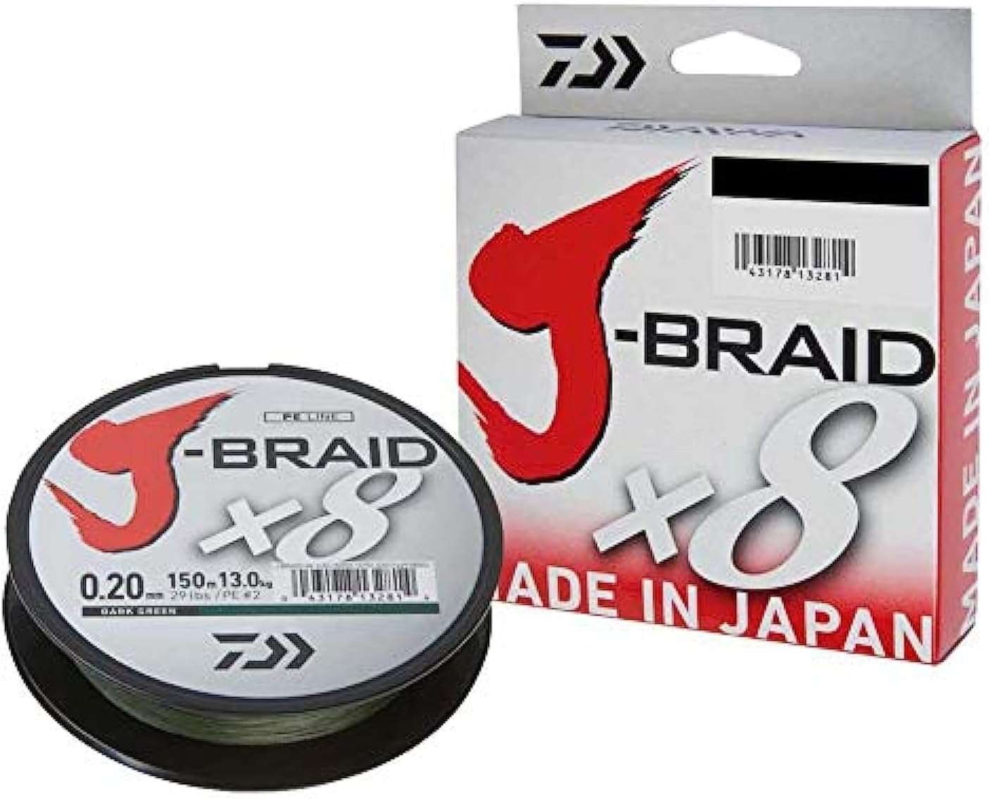 Daiwa J-Braid 8 Braid 300 m Multicoloured Braided Fishing Line