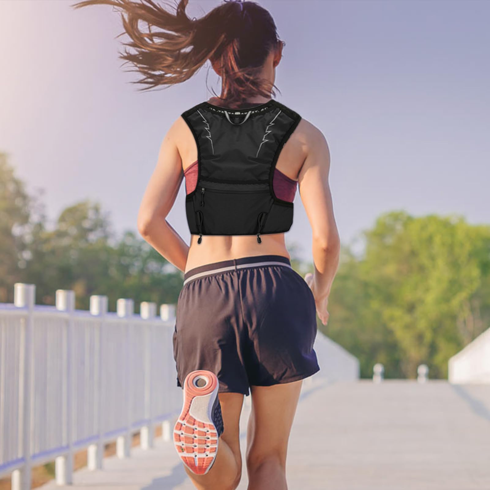 Gilet de course à pied avec bandes réfléchissantes respirantes