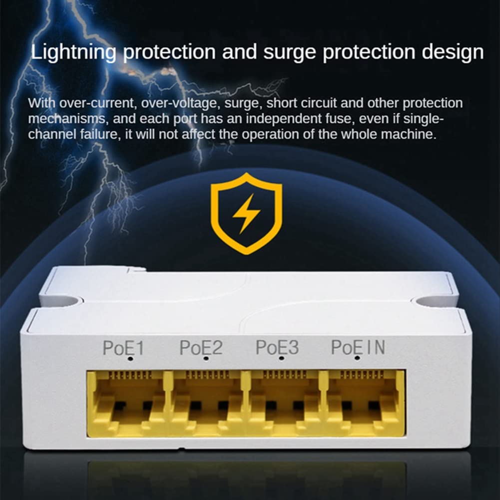 Naemriee 4 Porte POE Extender IEEE802.3Af 10/100/1000Mbps 1-3 Ripetitore Di Interruttore Di Rete Per Interruttore PoE NVR IP Telecamera AP Ricambi - Foto 4