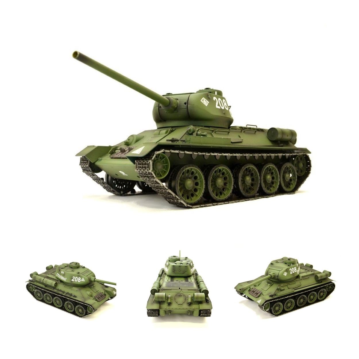 ES-TOYS Zdalnie sterowany czołg rosyjski T-34/85 1:16 Heng Long - dym i dźwięk + stalowa przekładnia i 2,4 GHz - V7.0