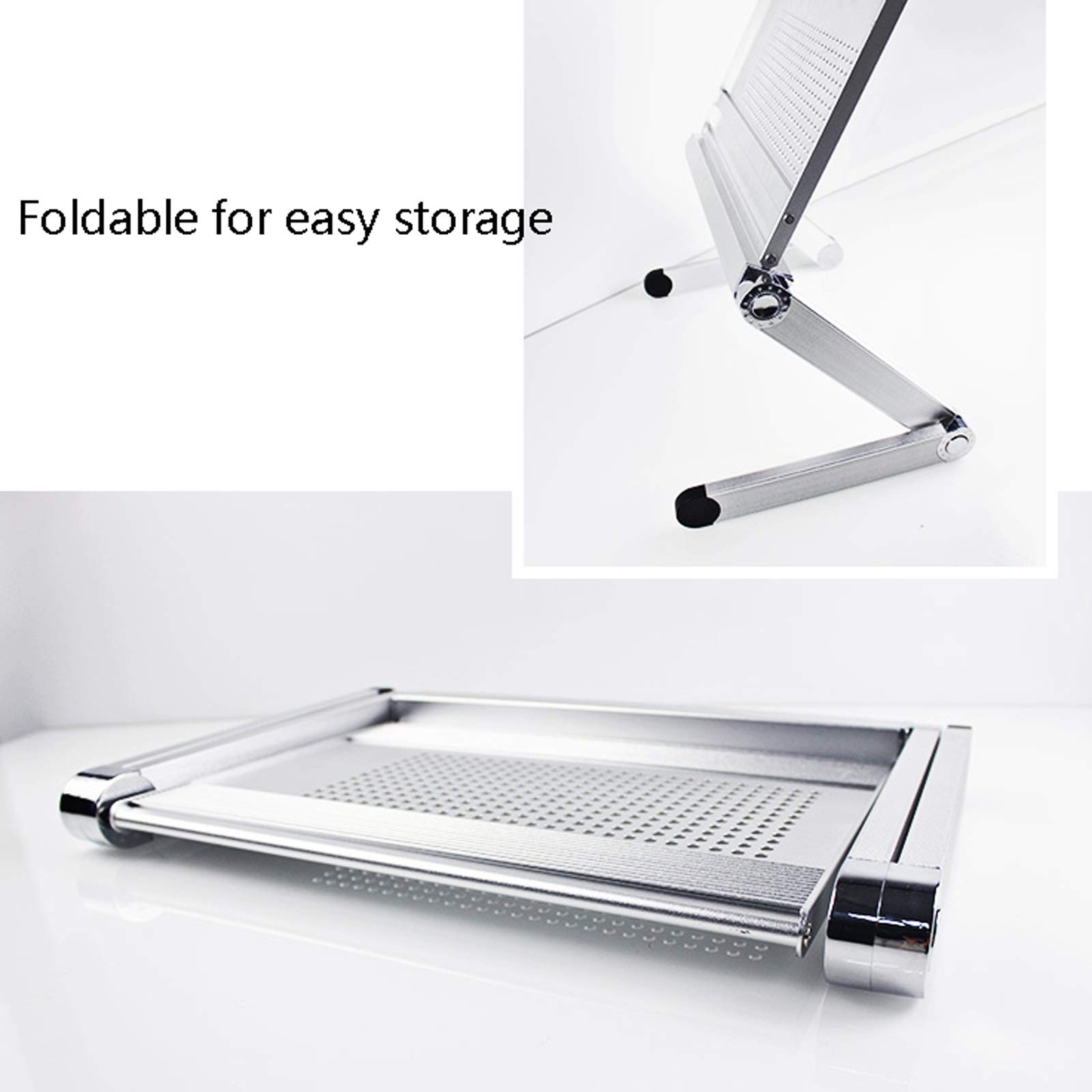 Supporto multifunzione per proiettore, supporto da scrivania per laptop - Supporto regolabile per laptop, supporto di raffreddamento - Supporto per proiettore in alluminio per scrivania, argento per