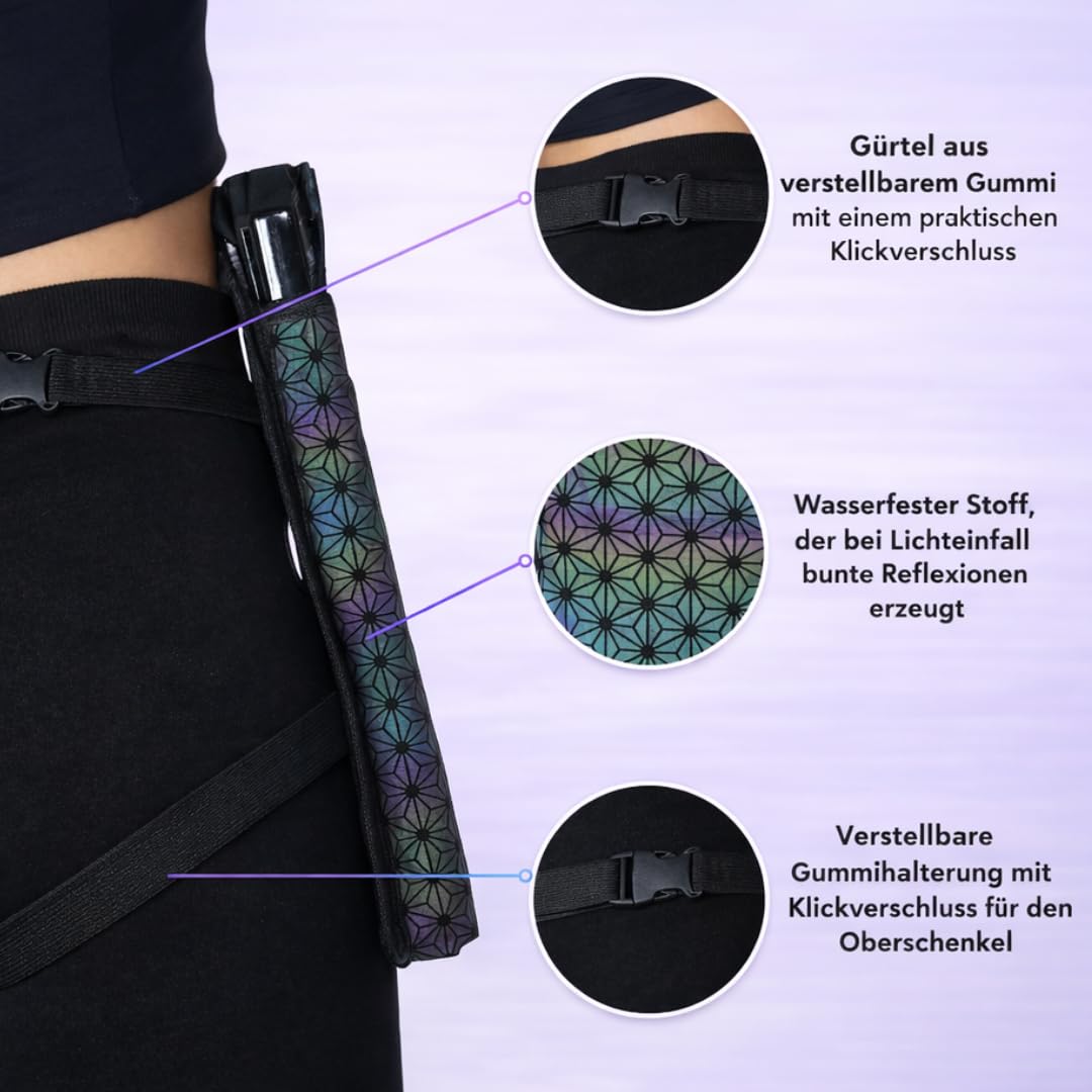Marsupio con scomparti a mano - Braccio o fascia gamba - Fibbia Cerniere - Impermeabile - Uomo Donna Unisex - Festival Rave Techno Party Pride Club, grigio., s, Marsupio siriano con scomparto separato