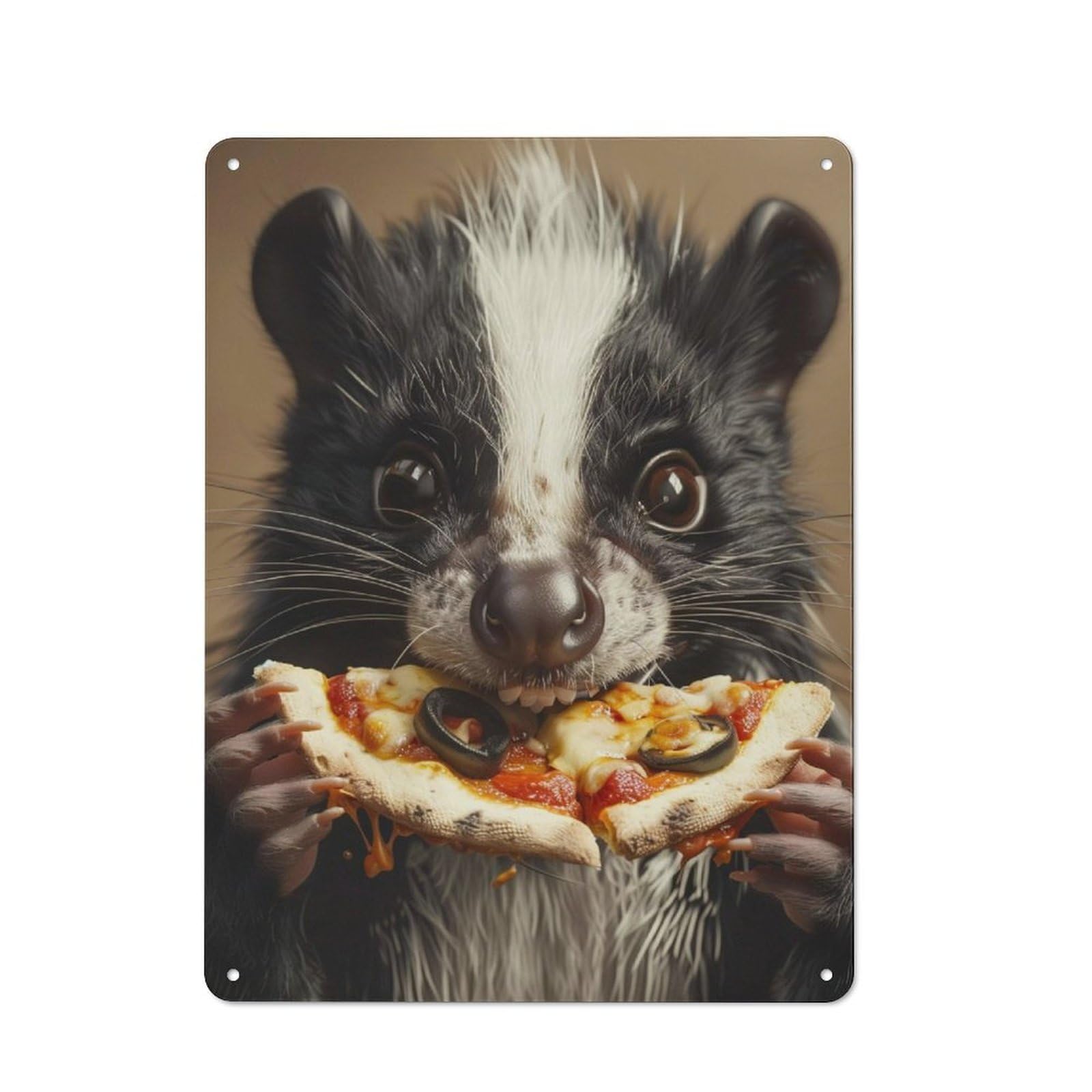 Junmoney Skunk Pizza Classic Kitchen Metal Sign 40X30cm Featuring Cafe Wall Decor For Restaurant, Kitchen, Counter Or Breakfast Nook