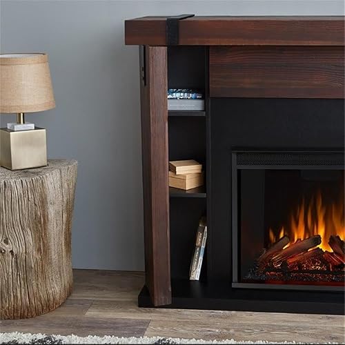 Miniatura 6 de Aspen - Chimenea eléctrica de 49 pulgadas en madera de castaño Real Flame