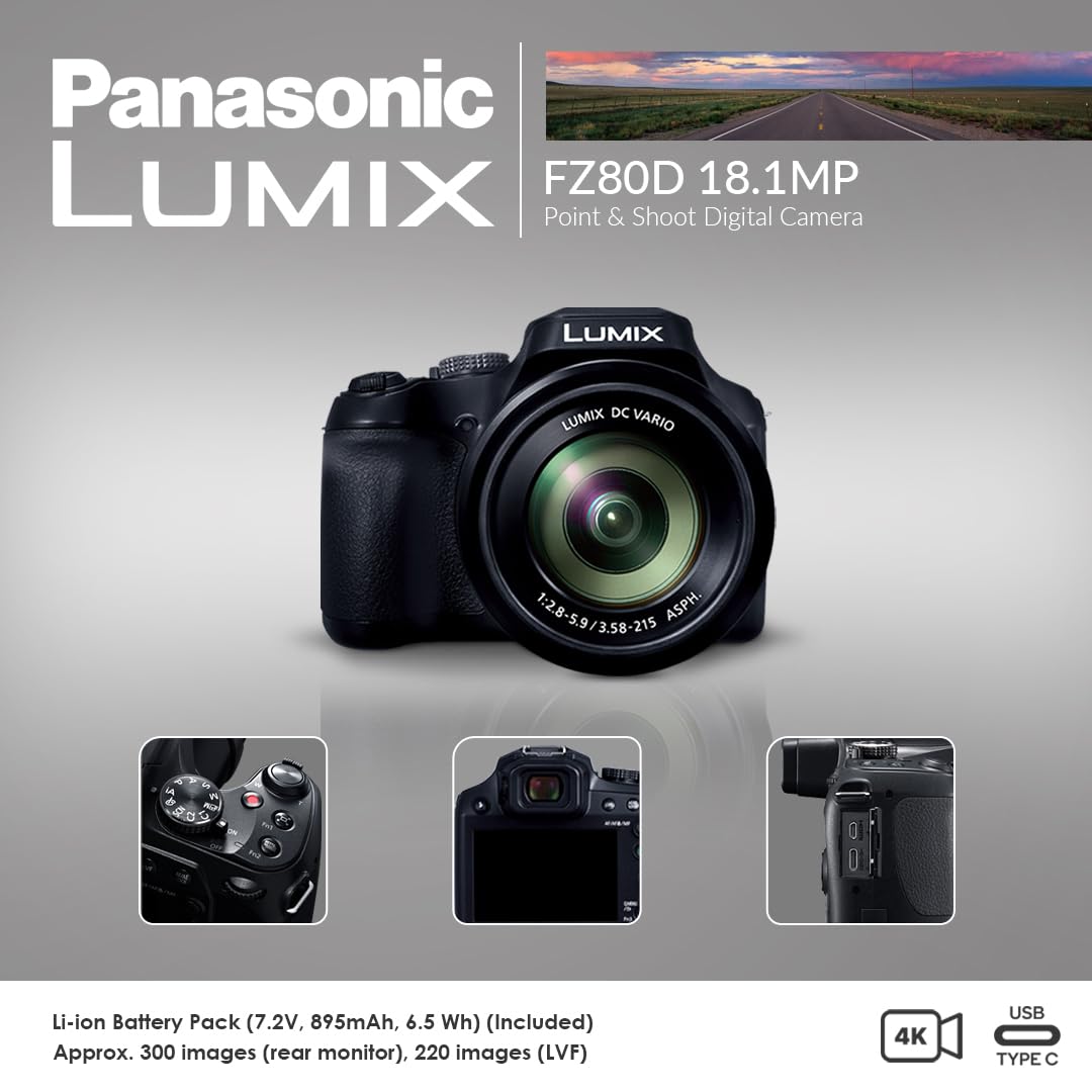 Amazon | Panasonic LUMIX FZ80D ポイント&シュート デジカメ 16GB