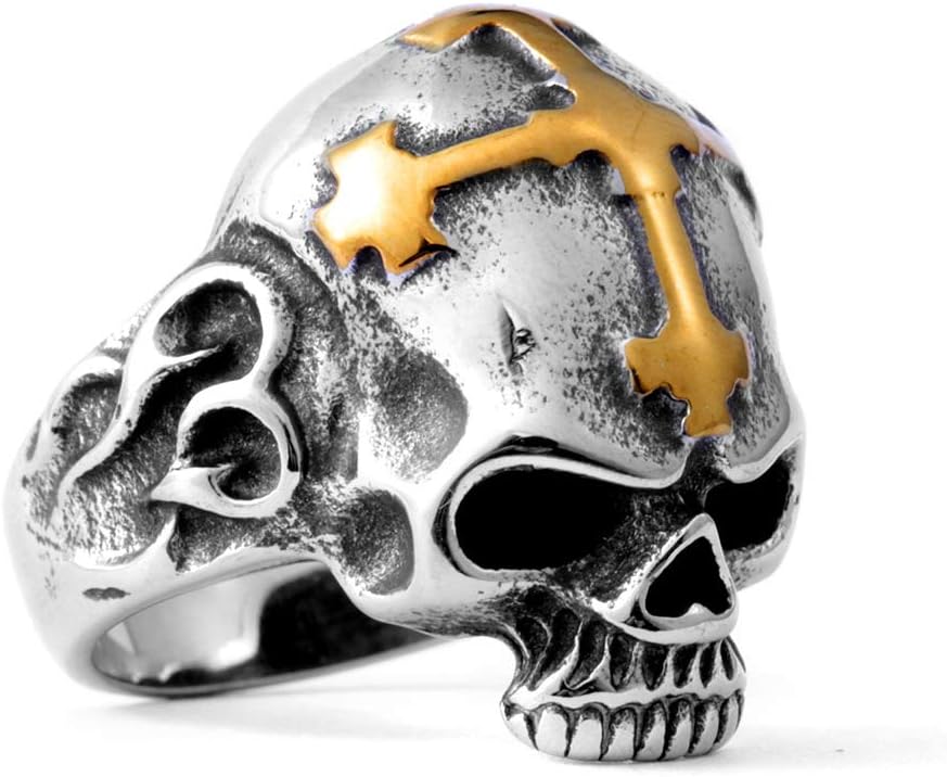 ZMY HomeGenuine Stainless Steel Ring Jewelry for Men Fashion Punk Biker Skull Rings, Metal