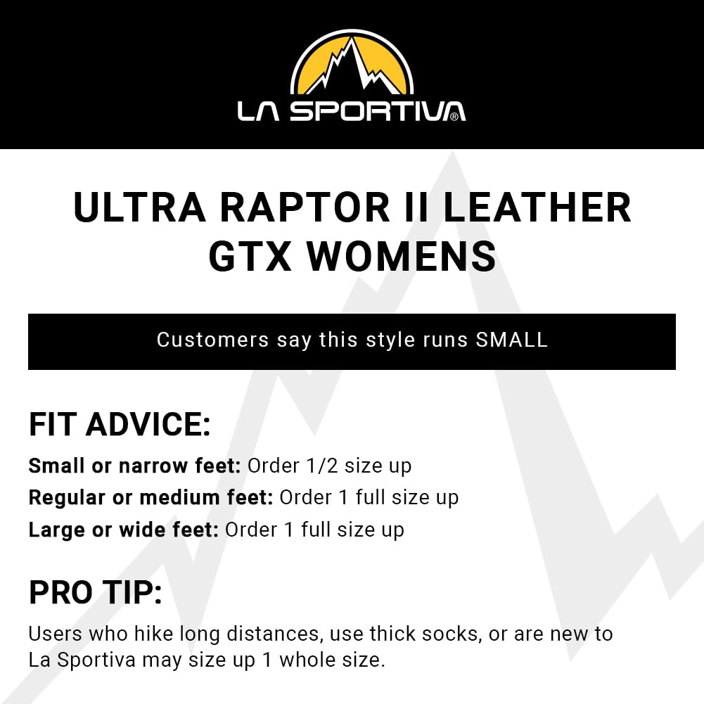La Sportiva Womens Ultra Raptor II Leather GTX Hiking Shoes, Clay/Mist, 7