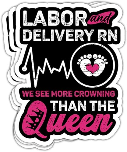 HUVITEE L&D - Calcomanías para enfermeras de trabajo de parto y parto para un trabajo de parto y parto, calcomanías de enfermería de L&D,