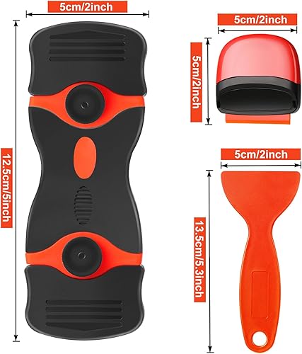 Miniatura 2 de Raspador de hoja de plástico, 9 piezas, raspador multiusos, herramienta de tinte sin arañazos, fácil de limpiar, grietas y espacios reducidos,