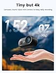 Apexcam K80 4K Mini Action Cam,POV Caméra avec 64GB Mémoire intégrée, 20MP WiFi EIS Mini Caméra du corps, Caméra de sport portable Vlogging,10M Caméra sous l'eau,Thumb Taille Corps Caméras vidéo montés