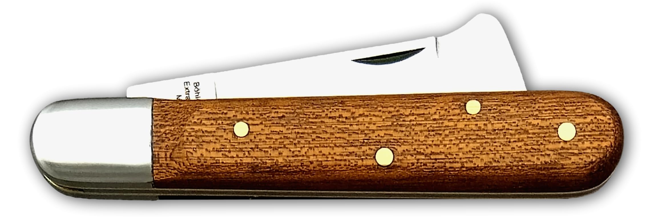 DUE BUOI 203L Coltello da Innesto per Mancini Professionale Alberi da Frutto e Giardinaggio Manico in Mogano e Lama in Acciaio Inossidabile Böhler N690