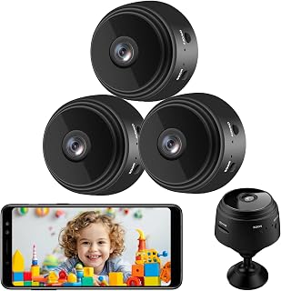senri 3 Pack Mini Spy Camera 1080P HD WiFi Hidden Security Cam Indoor Outdoor Night Vision for Baby Pet Nanny Monitoring