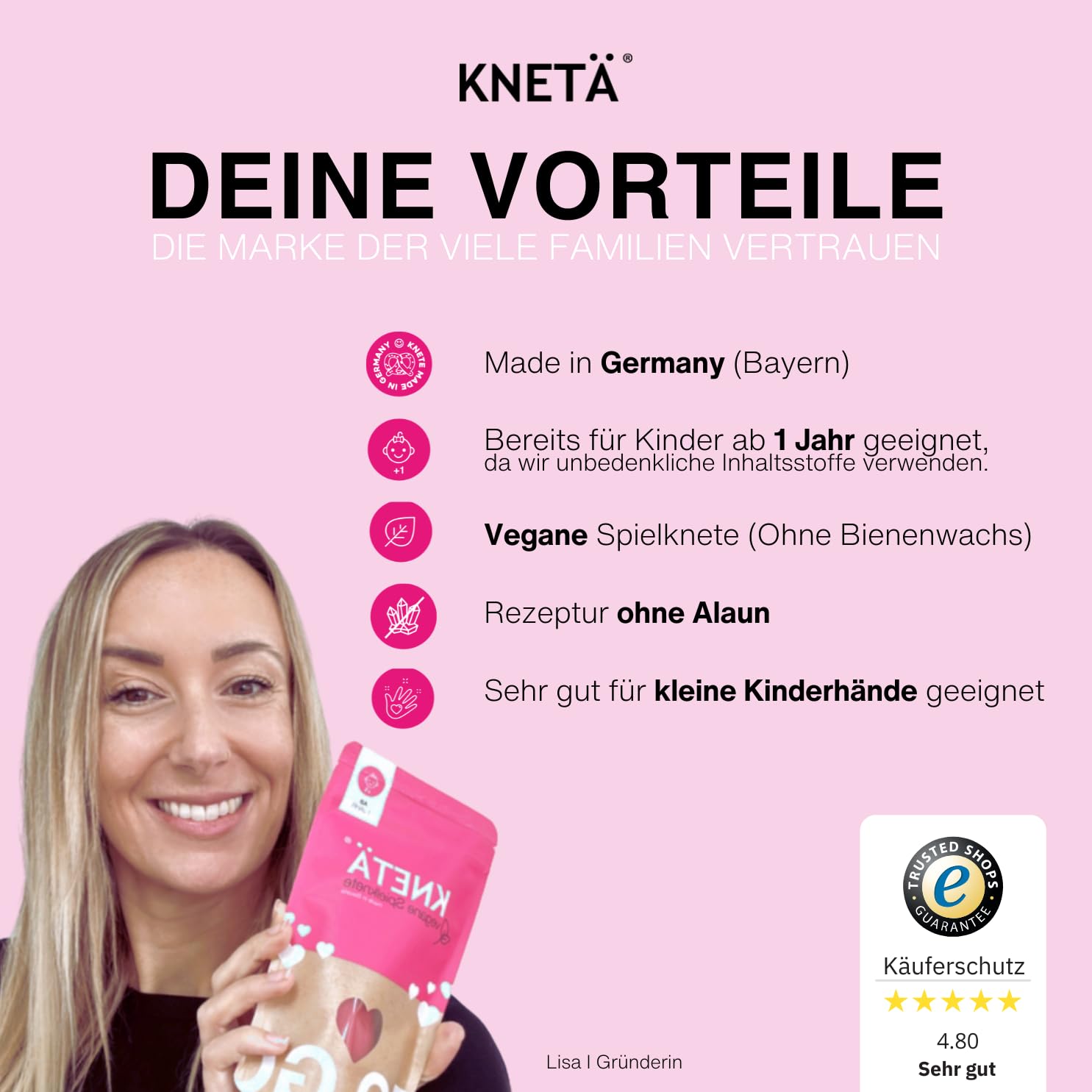 Knete Set Kinder ab 1 Jahr | Starter Set mit 18 Farben & Zubehör | Unbedenkliche, weiche Modellierknete | Fördert Fantasie & Motorik