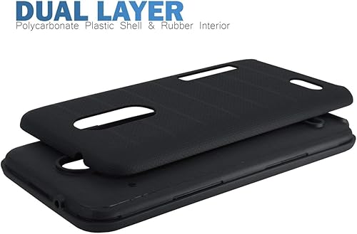 Miniatura 4 de CasesOnDeck Funda compatible con LG Tribute DynastyAristo 3Rebel 4Phoenix 4Zone 4 Grip Tactical Carcasa de choque de goma de doble capa interior