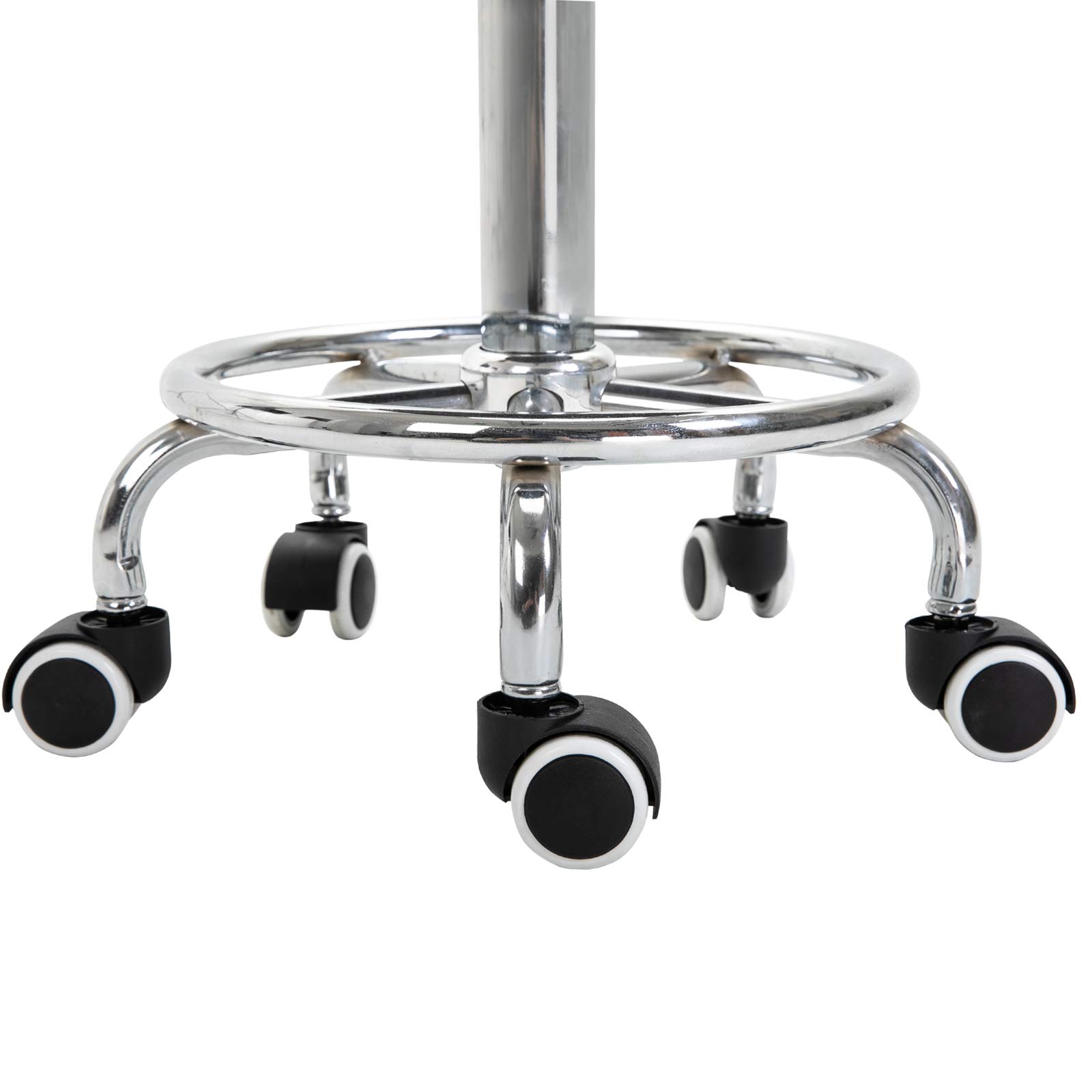 Vinsetto Tabouret à roulettes réglable 50-64 cm, assise rembourrée, pivotant 360°, pour massage, tatouage, clinique, spa, noir