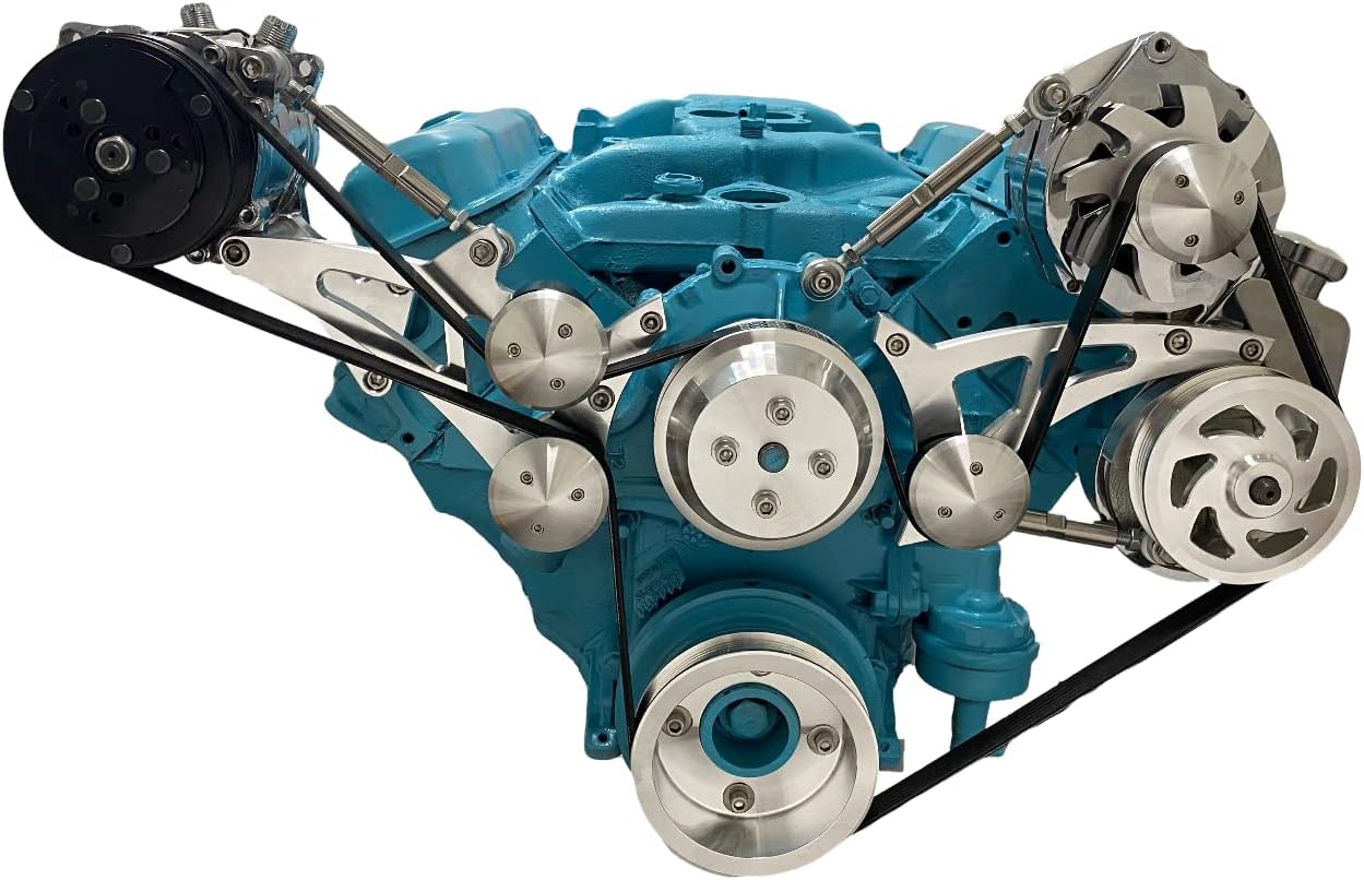 Pontiac Serpentine Pulley Conversion kit A/C Alt PS 350 400 428 455 AC 1