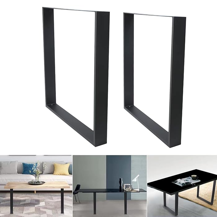 Buy 2PCS Heavy Duty Steel Table Legs 28" H x 27" W Black Metal Coffee