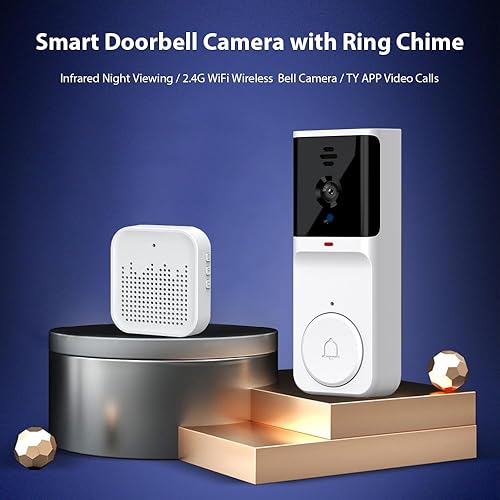 Miniatura 2 de Timbre inteligente con timbre de timbre, visión nocturna por infrarrojos, audio de 2 vías, despertador activo y despertador remoto, IP65