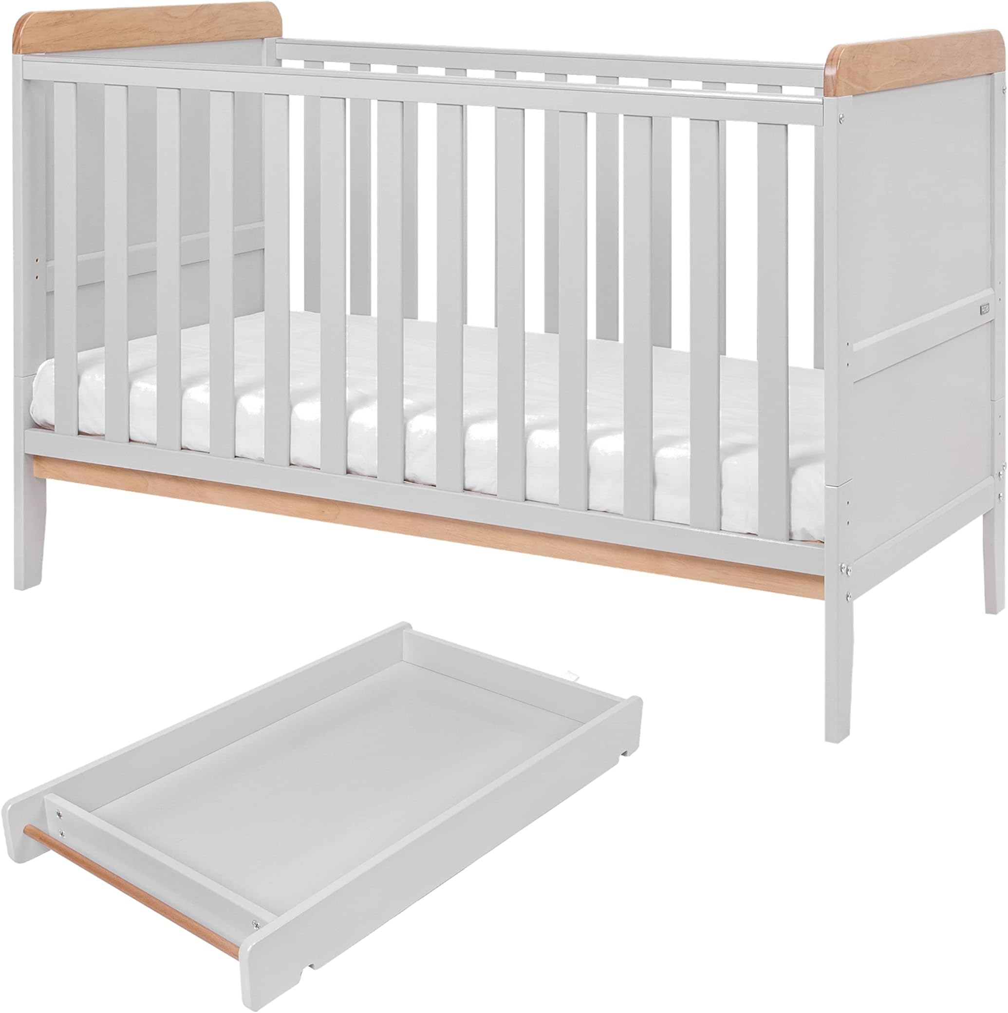 Tutti Bambini Rio Wooden Cot Bed & Cot Top Changer 3 in 1 Convertible