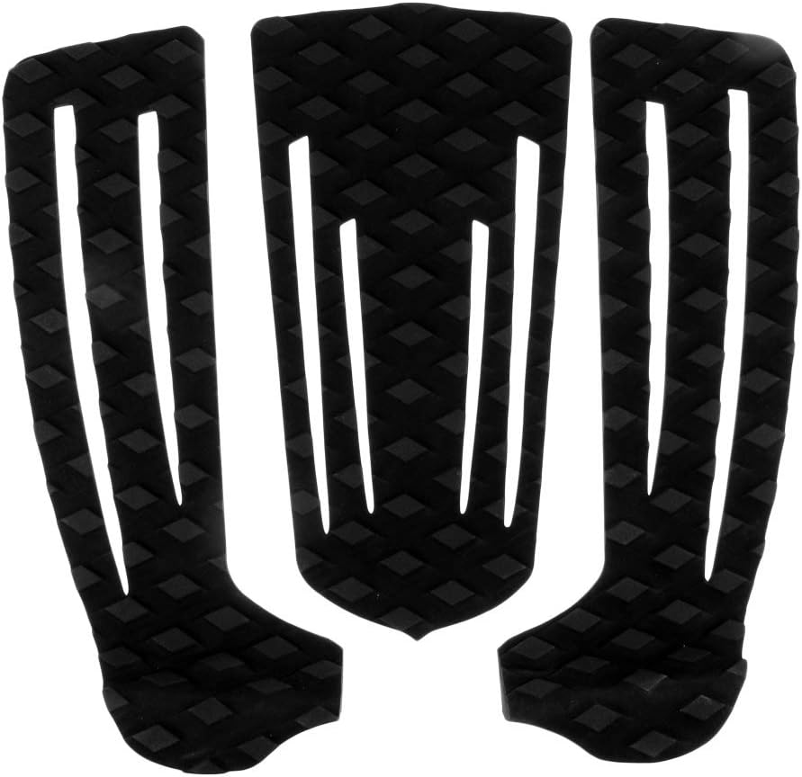 3 Pieces Surfboard Traction Pad EVA Surf Board On-Skid Mat Skimboard Tail for Short Long