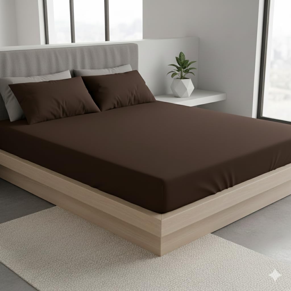 100% Waterproof Premium Cotton Feel Mattress Protector King Size, 72x78 Inches | Breathable and Hypoallergenic Ultra Soft Fitted Bed Protector Cover Fits Upto 10 Inches- King (Brown)-image-22