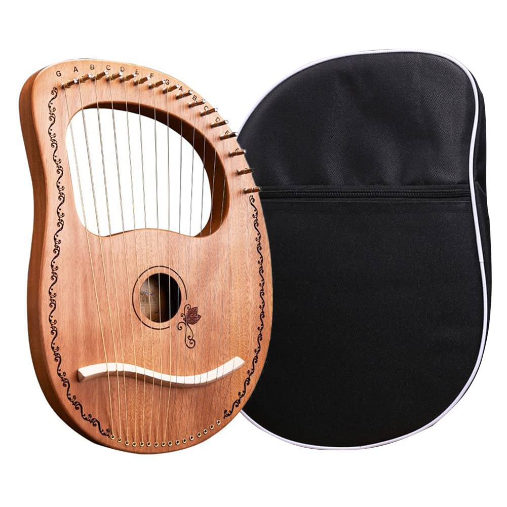 Instrumento de arpa de lira, instrumento de cuerdas de caoba de caoba, resistente arpa acústica de caoba, instrumento de cuerda orquestal profesional para amantes de la música