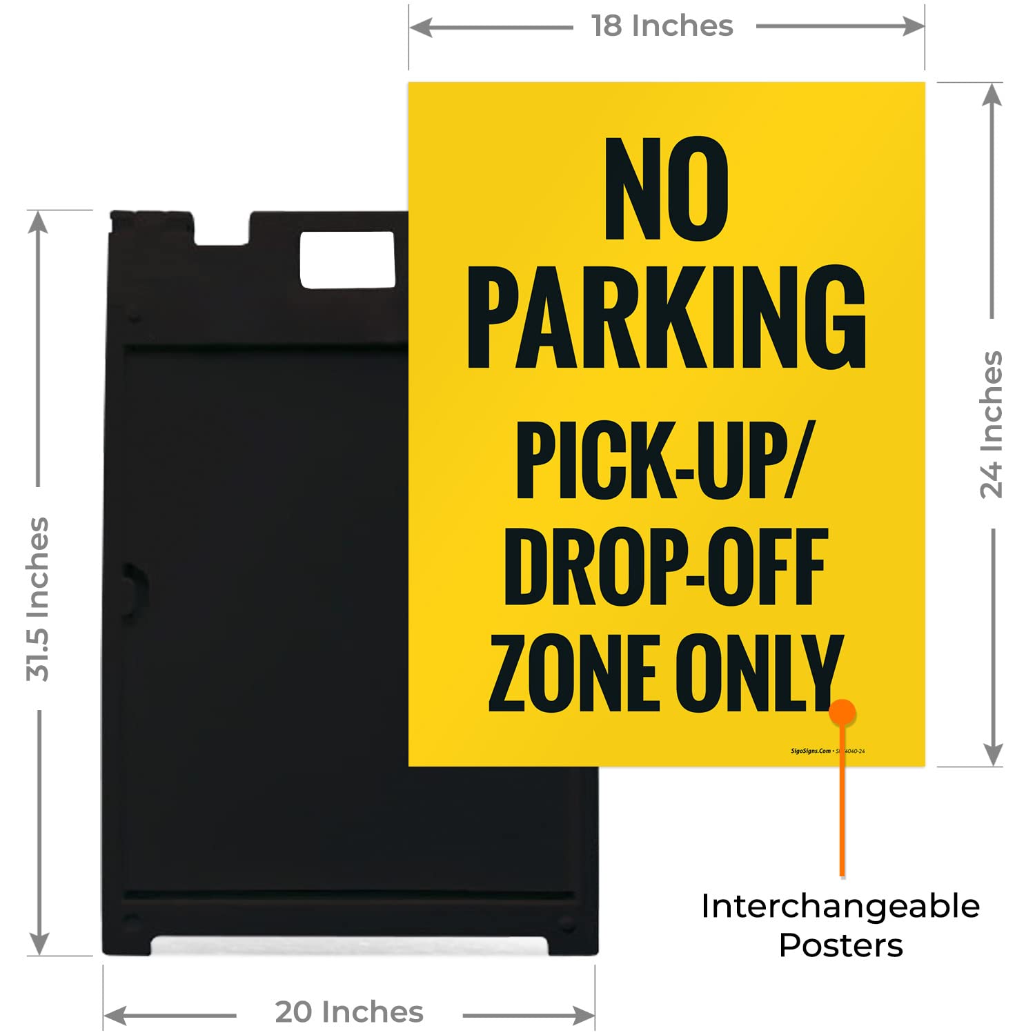 No Parking Student Loading Zone Sign - 18x12 Inch Aluminum Pick Up Drop ...