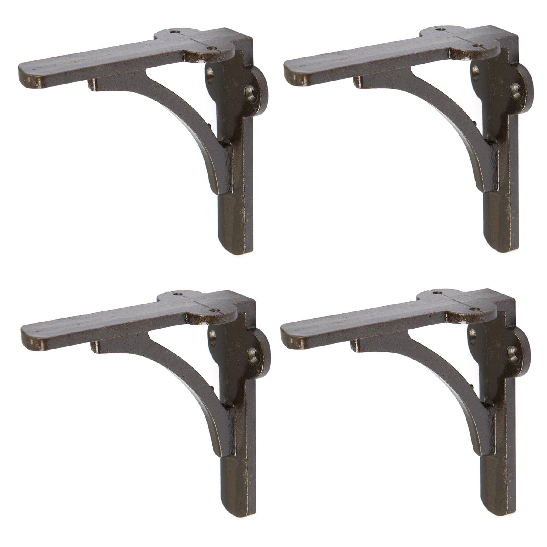 Hammer And Tongs Raw - Curved Iron Shelf Bracket - D100mm - Pack Of 4