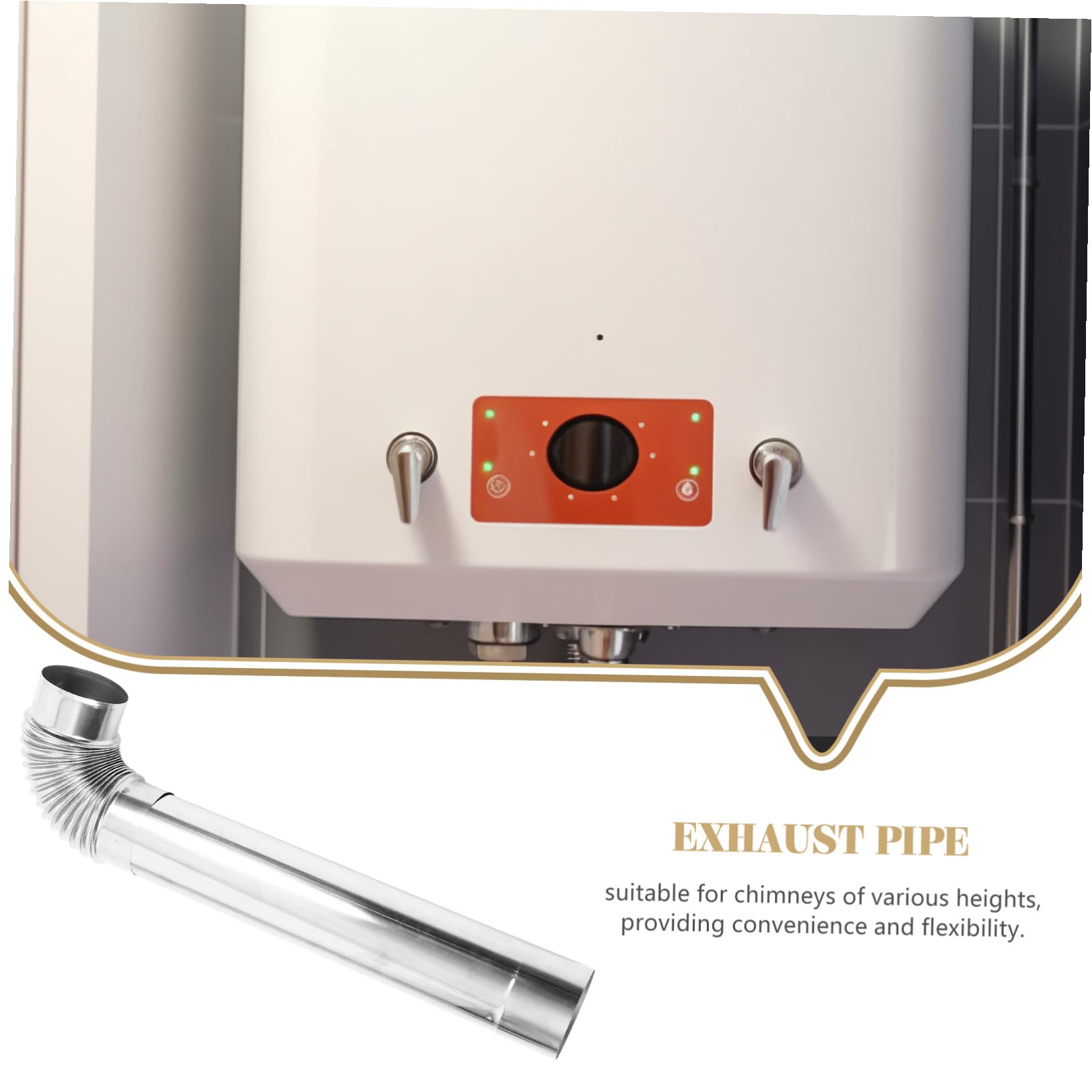 Tubo Acciaio Inossidabile con Curva Accessori Scarico per Caldaie e Camini Resistente Alte Temperature Facile Installazione