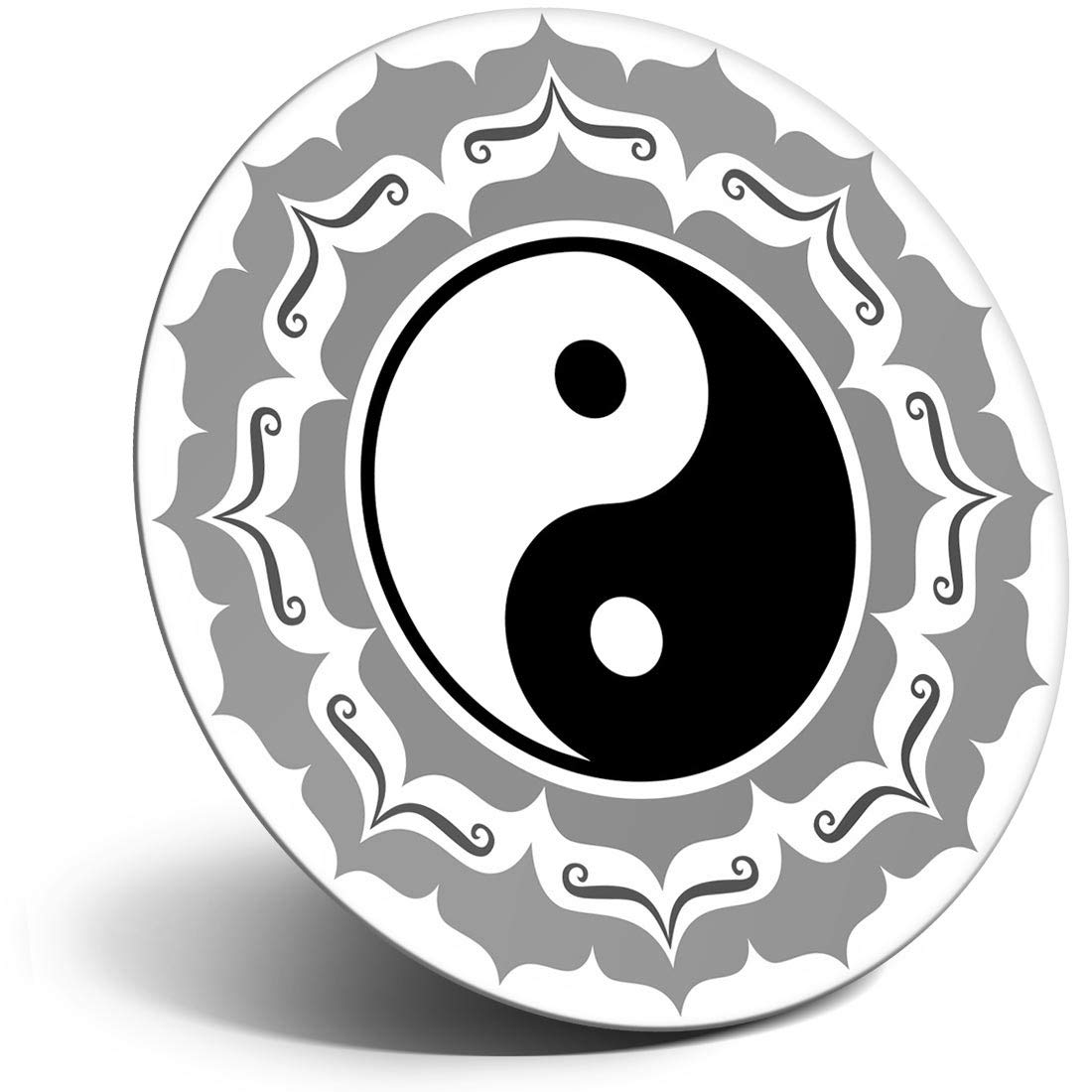 Destination Vinyl Ltd Magnet for Refrigerator, Fridge BW - Pretty Yin Yang Symbol Oriental for Office, Cabinet and Whiteboard, Magnetic Stickers, 40155