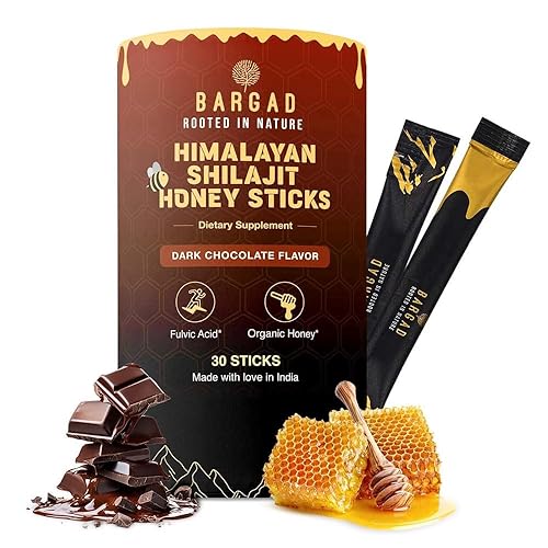 Palitos de shilajit puro del Himalaya con miel orgánica y chocolate amargo 30 unidades Barras energéticas fáciles de un solo uso Ricas en ácido