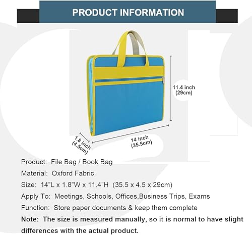 Miniatura 2 de Muka Carpeta de archivos con cremalleras, bolsa negra para documentos tamaño A4, bolsa para oficina y reuniones de negocios
