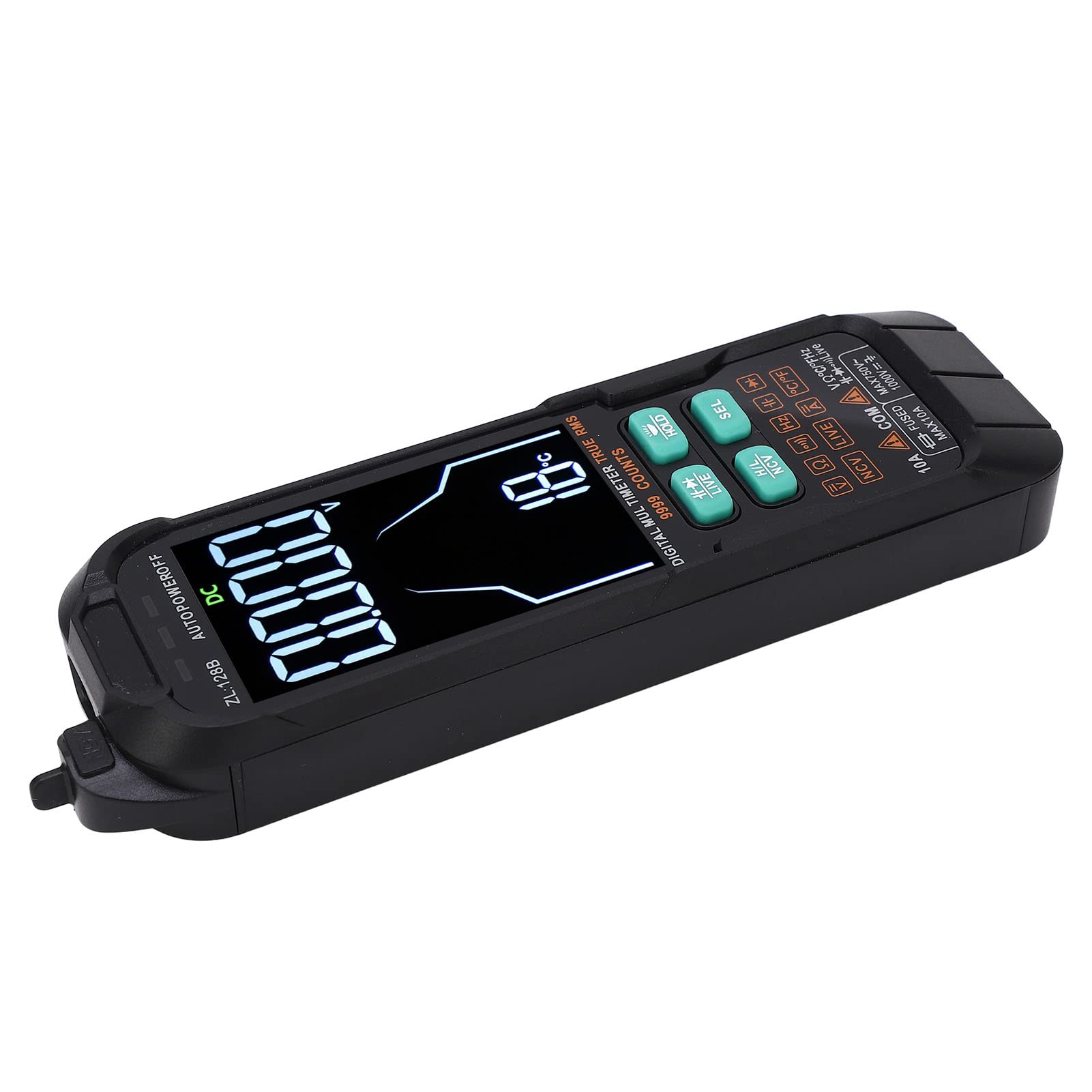 Digitales Multimeter, tragbar, großer Bildschirm mit Hintergrundbeleuchtung, 1000 mAh, Strom- und Spannungsmesser, 0–1000 V, automatischer Bereich, sichere schnelle Messung für