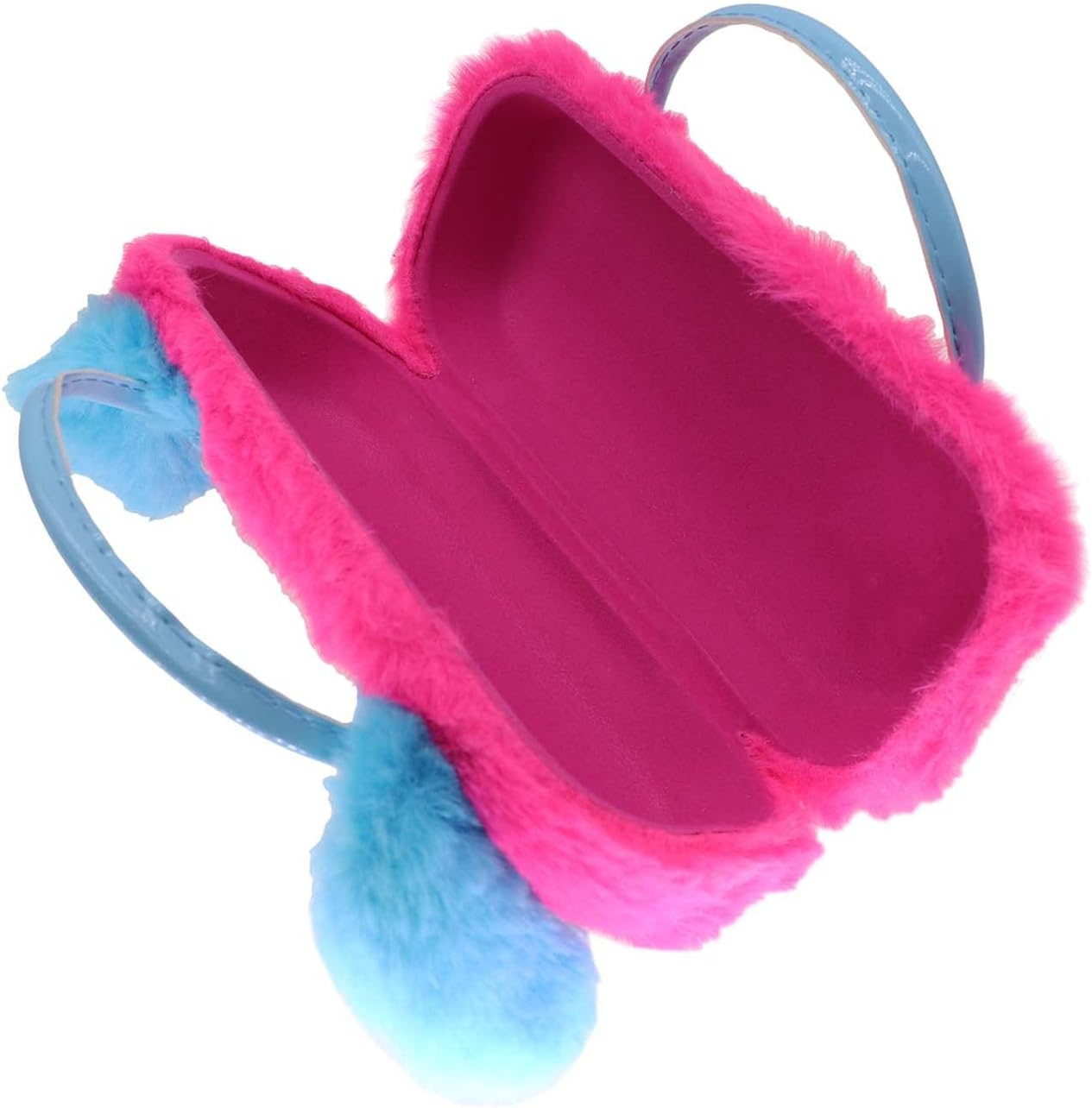 Kids Girls Boys Fluffy Faux Fur Unicorn Eyeglass Case Plush Eyewear Glasses Case Hard Shell with Handle