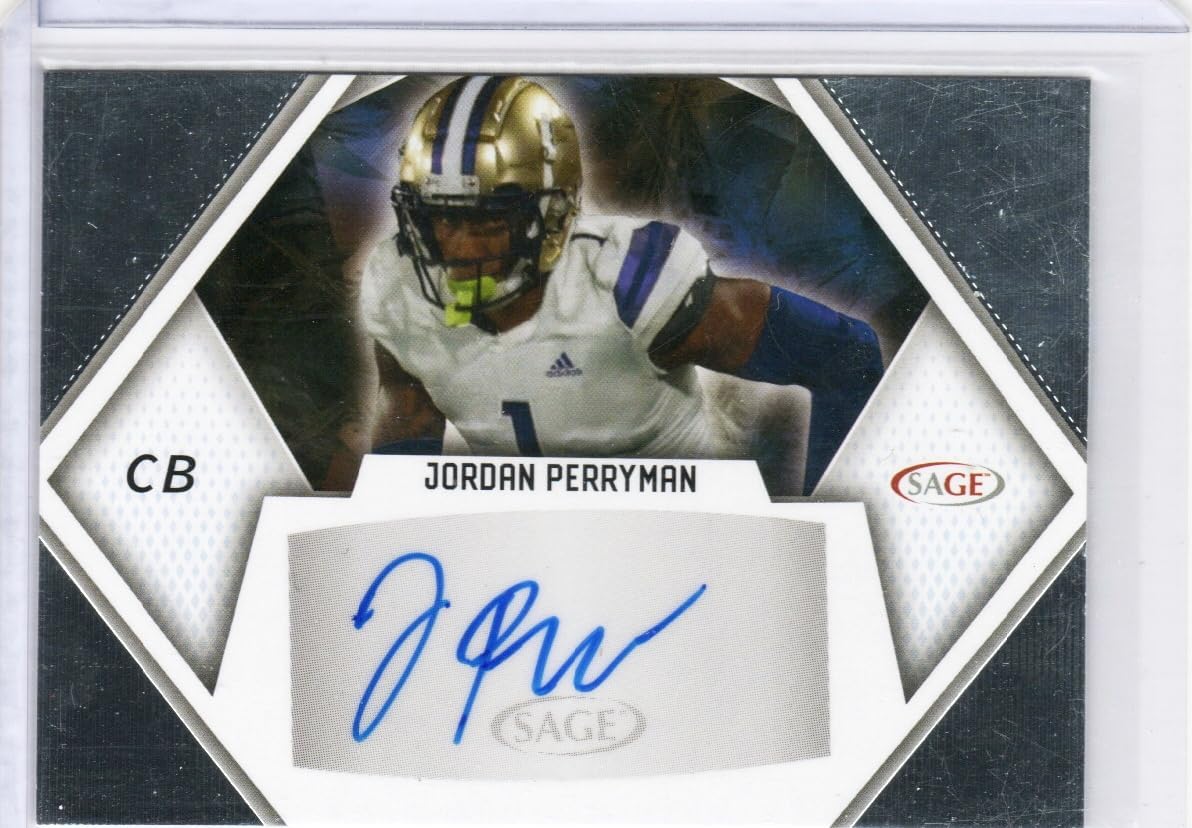 Jordan Perryman Autographed Sage Auto Collectible Football Card - 2023 Sage Football Card #A-JP (Washington)