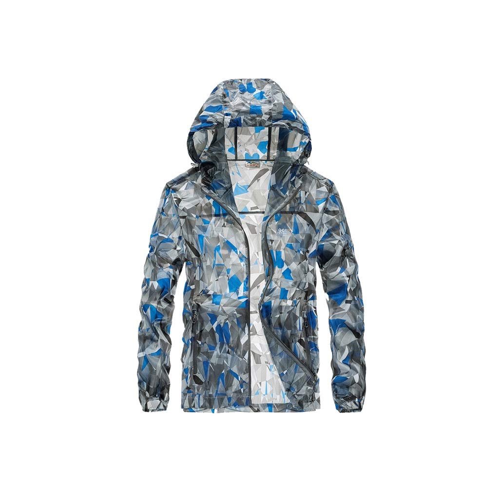 Amazon Co Jp Lhy 夏のサンプロテクション服メンズ薄手のジャケット釣りウインドブレーカー通気性のカジュアルサンプロテクション ファッション Color Gray Blue Size Xxxxl ホーム キッチン