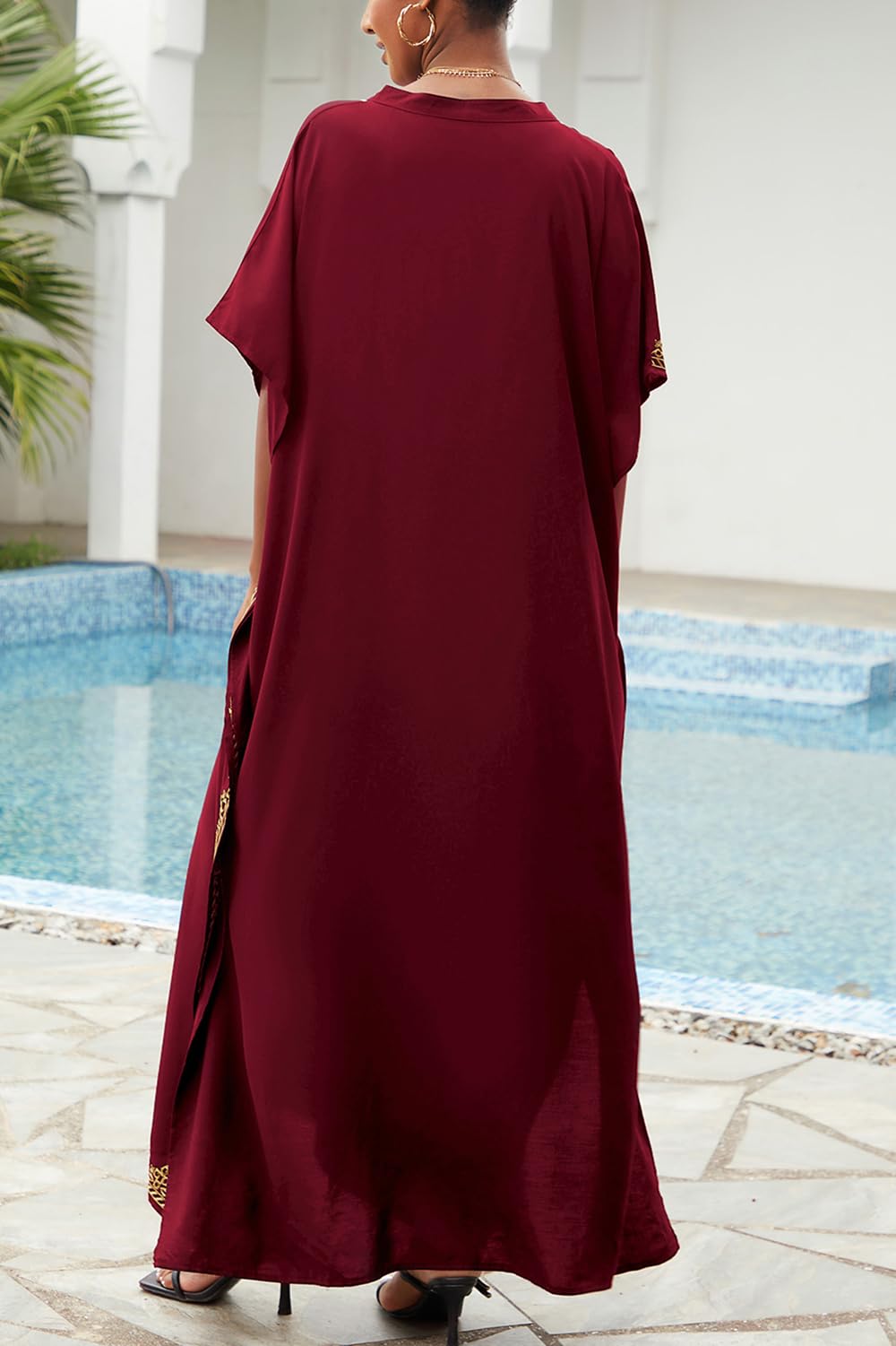 Femmes Plage Caftan Surdimensionné Chemise de Nuit Bohomian Kimono Vêtements de Nuit Biniki Couverture Ups Sarong Paréo