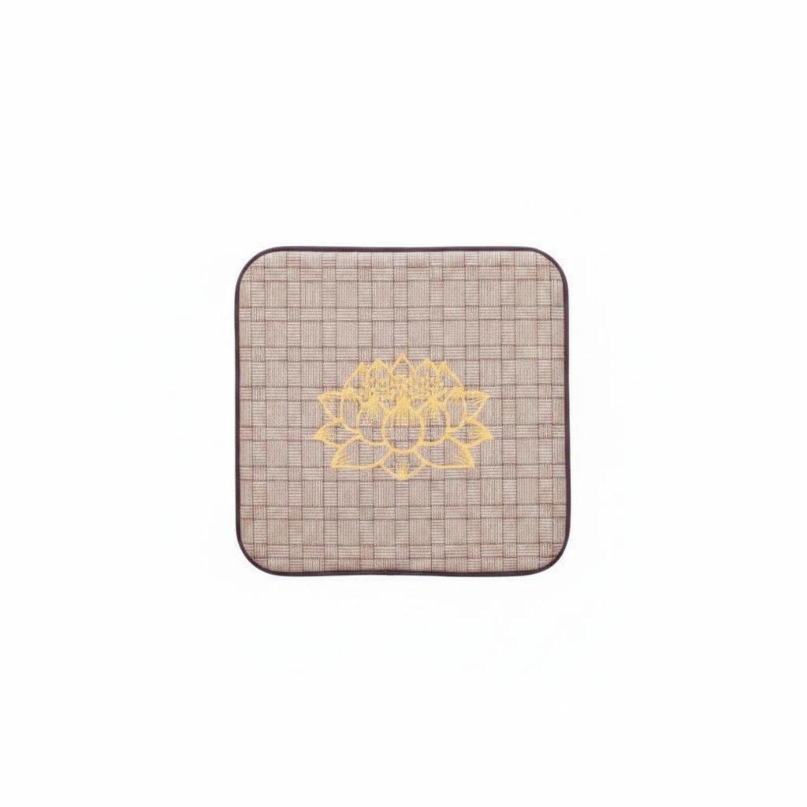 Woven Meditation Mat Non-Secure Seating Pad Breathable Floor Seating Pad for Prayer Users, Meditators, Outdoor 60-60cm Futian Grid Lotus-image-24