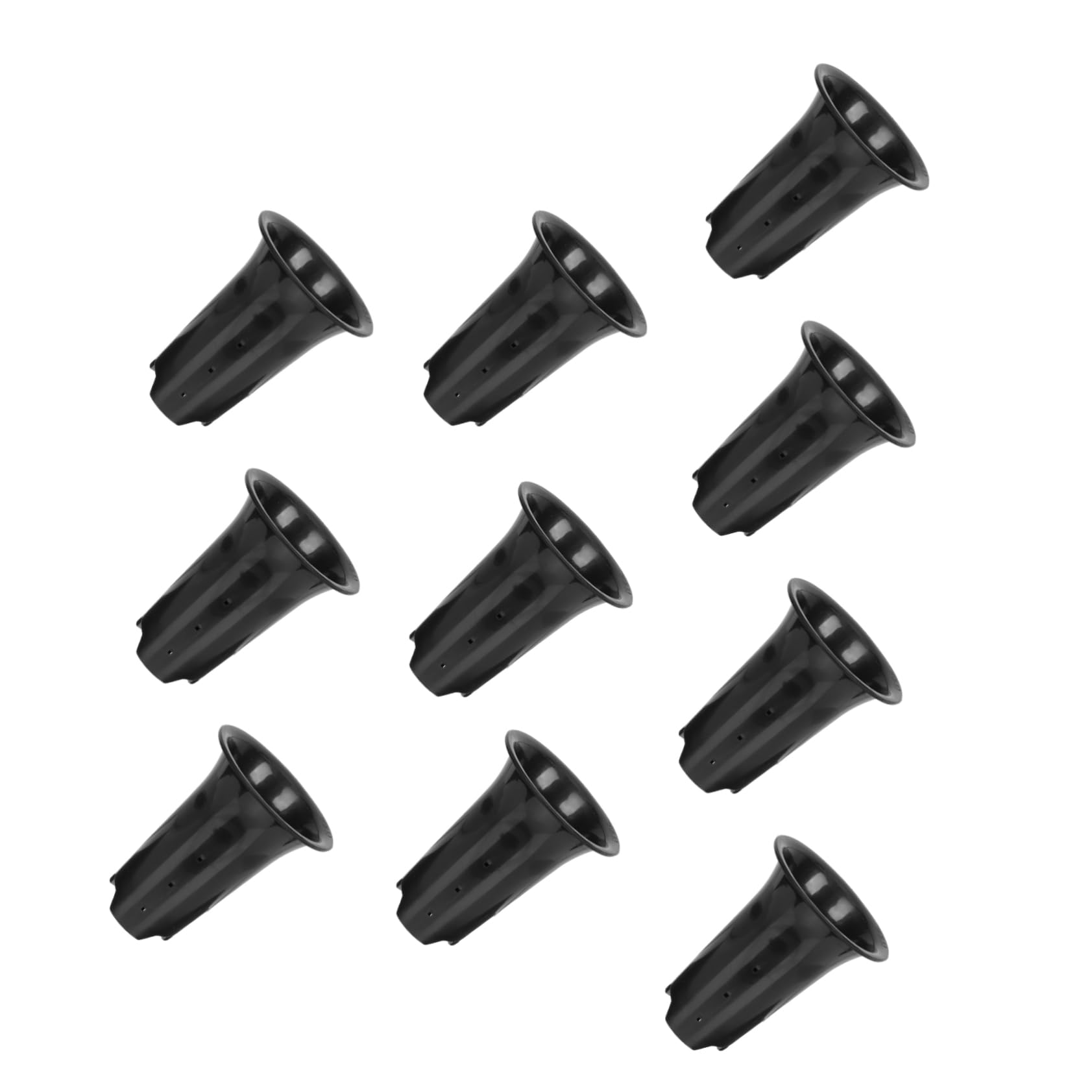 Mipcase Lot de 10 Pots De Fleurs D’orchidées en Plastique Noir 15 Cm Hauteurs Contrôle des Racines, Pots Respirants Et Épais pour Balcon Bureau Jardin Horticulture