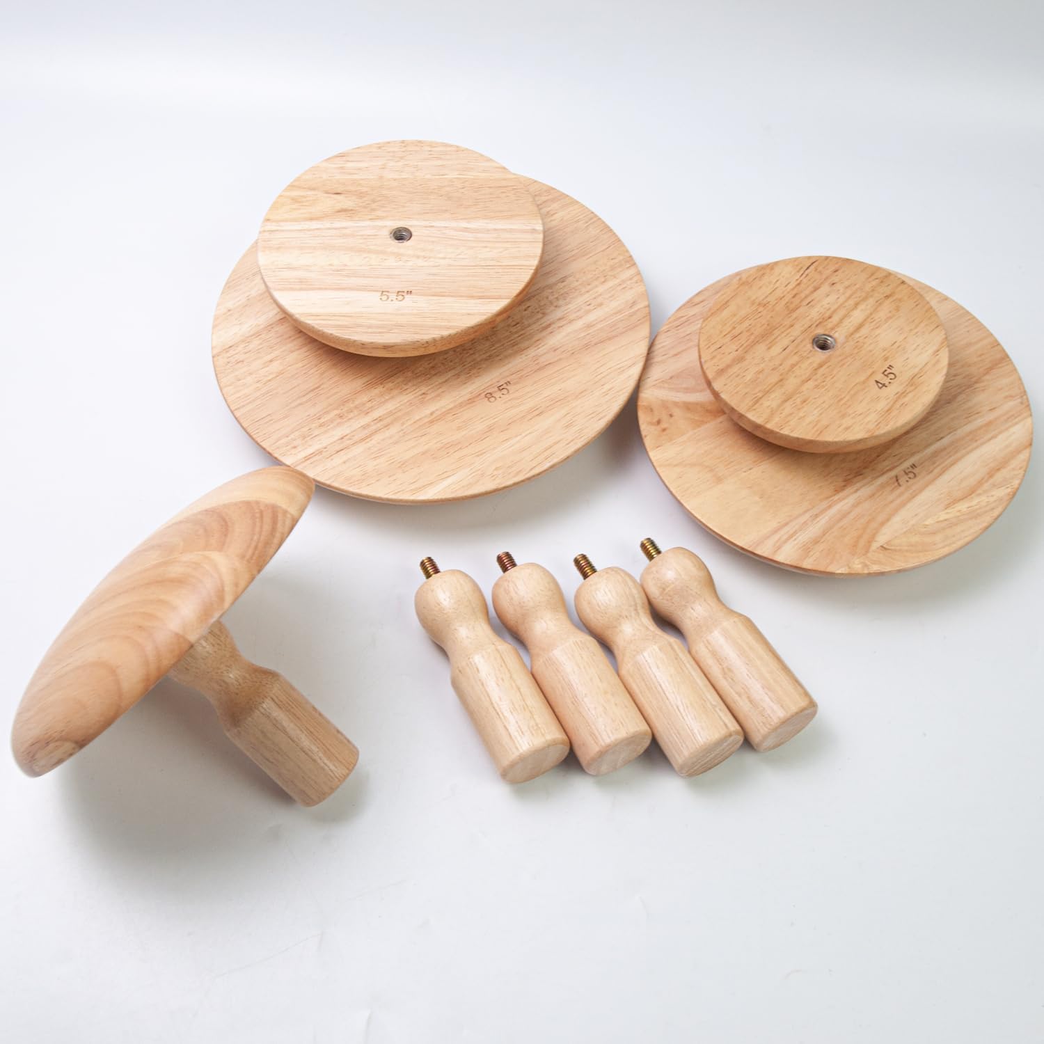 1X Pottery Molds 5.5'' Plaster Wood Pottery Tools with Handle Ceramic Molds for Pottery Ceramic Top Forms for DIY Bowls Plate Dish Slump Press
