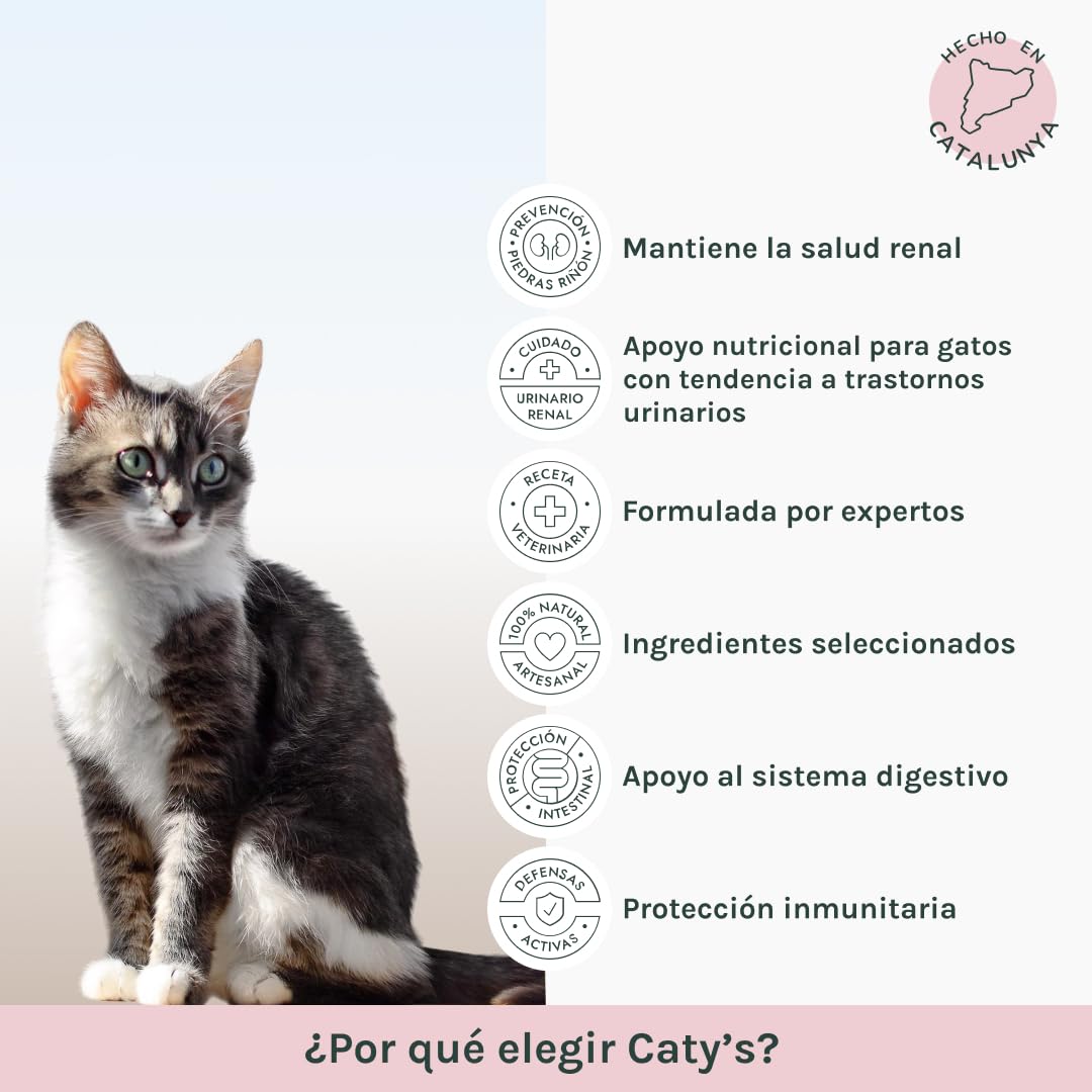 Caty’s Pienso Natural para Gatos Urinary 12 kg - Comida Seca de Pollo y Arroz para Transtornos Urinarios - Facil Digestion Alta Palatabilidad - Producto Nacional 100% (12Kg)